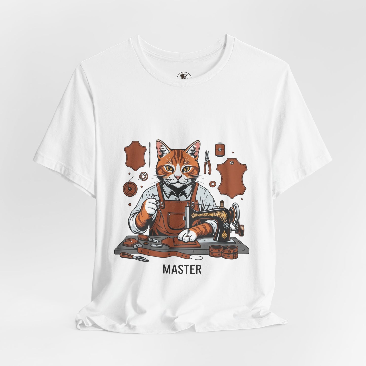 Crafty Cat Master Tee - Funny Cat Shirt for Unisex Pet Lovers, Unique Cat Apparel Gift for Cat Owners - ArtOm_farm™ LEATHER