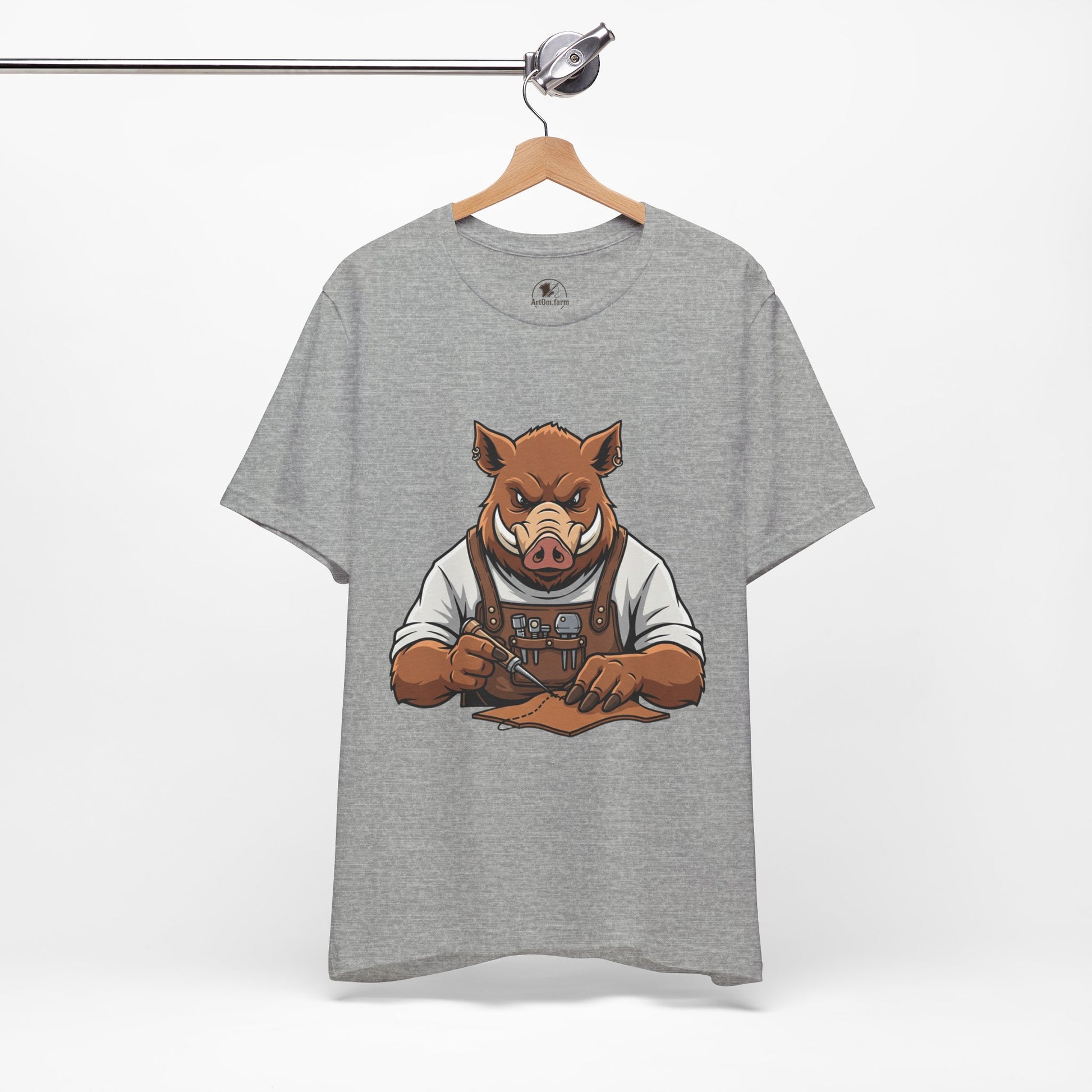 Crafty Pig Graphic Shirt - Fun Unisex Tee for Animal Lovers, Casual Birthday Apparel, and Funny Gift - ArtOm_farm™ LEATHER 