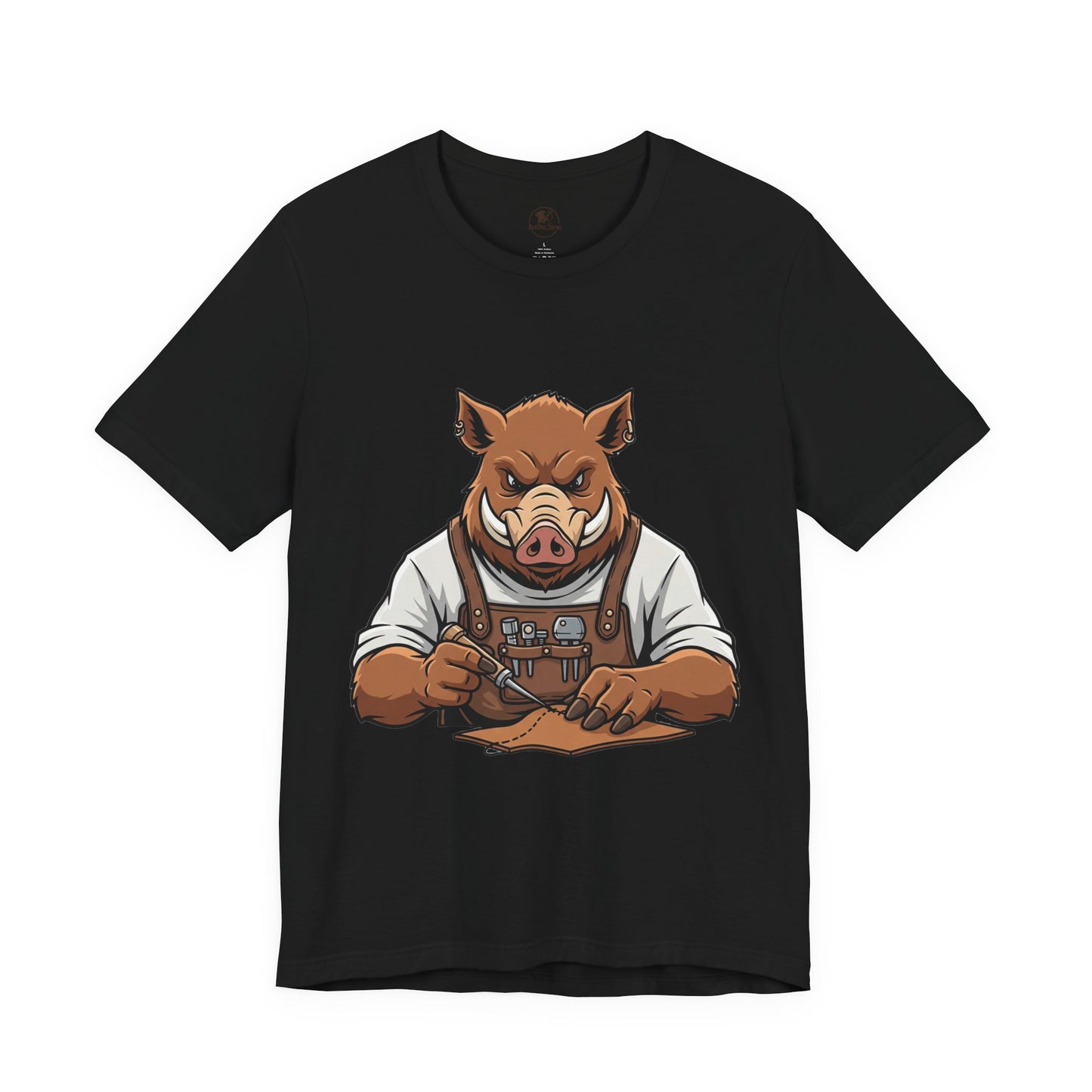 Crafty Pig Graphic Shirt - Fun Unisex Tee for Animal Lovers, Casual Birthday Apparel, and Funny Gift - ArtOm_farm™ LEATHER 