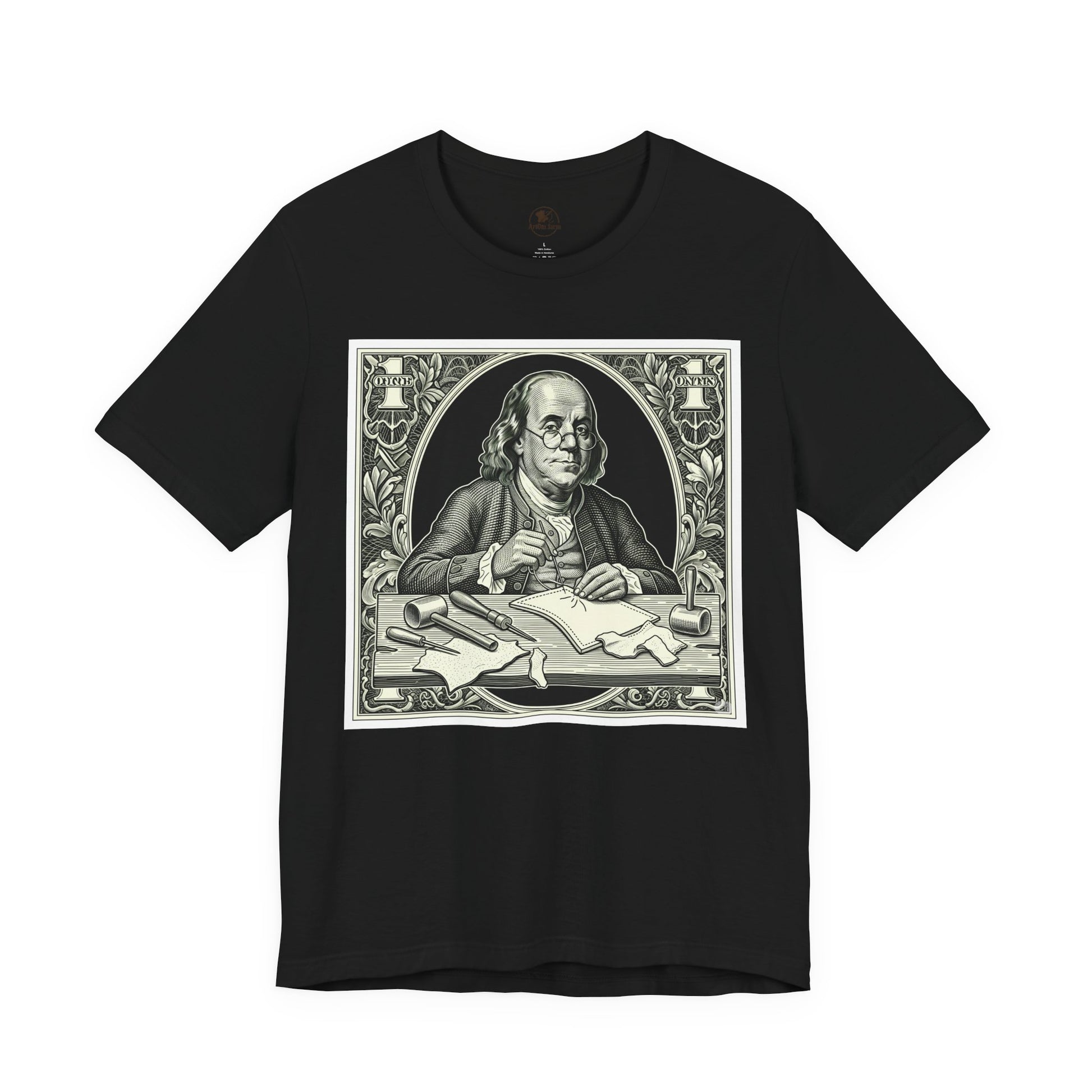 Benjamin Franklin Vintage Tee - Unisex Short Sleeve Shirt Perfect for History Lovers and Unique Teacher Gifts - ArtOm_farm™ LEATHER 