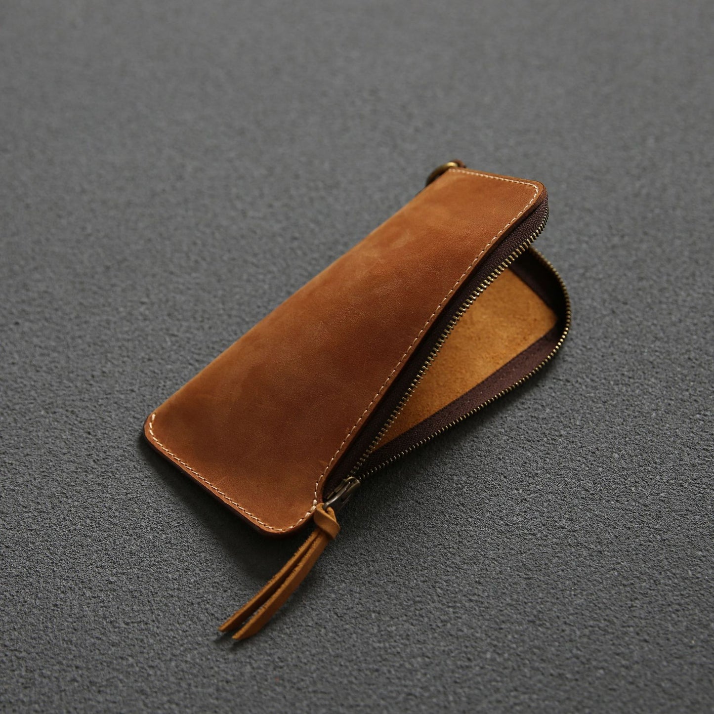 Wallet Top Layer Leather Zipper Wallet with Belt Clip - ArtOm_farm™ LEATHER 