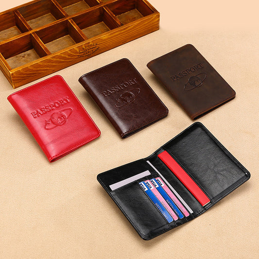 Crazy Horse Leather Passport Case - Multi-functional Travel Passport Cover - ArtOm_farm™ LEATHER 