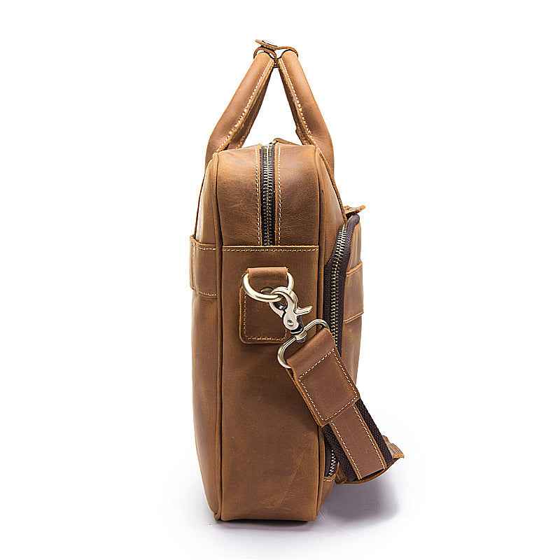 Vintage Leather Men's Bag Crafted from Crazy Horse Leather - ArtOm_farm™ LEATHER