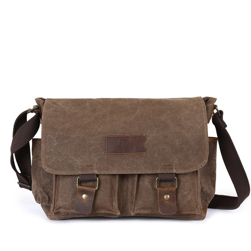 Men's Vintage Leather Crossbody Bag - Crazy Horse Waterproof Design - ArtOm_farm™ LEATHER 