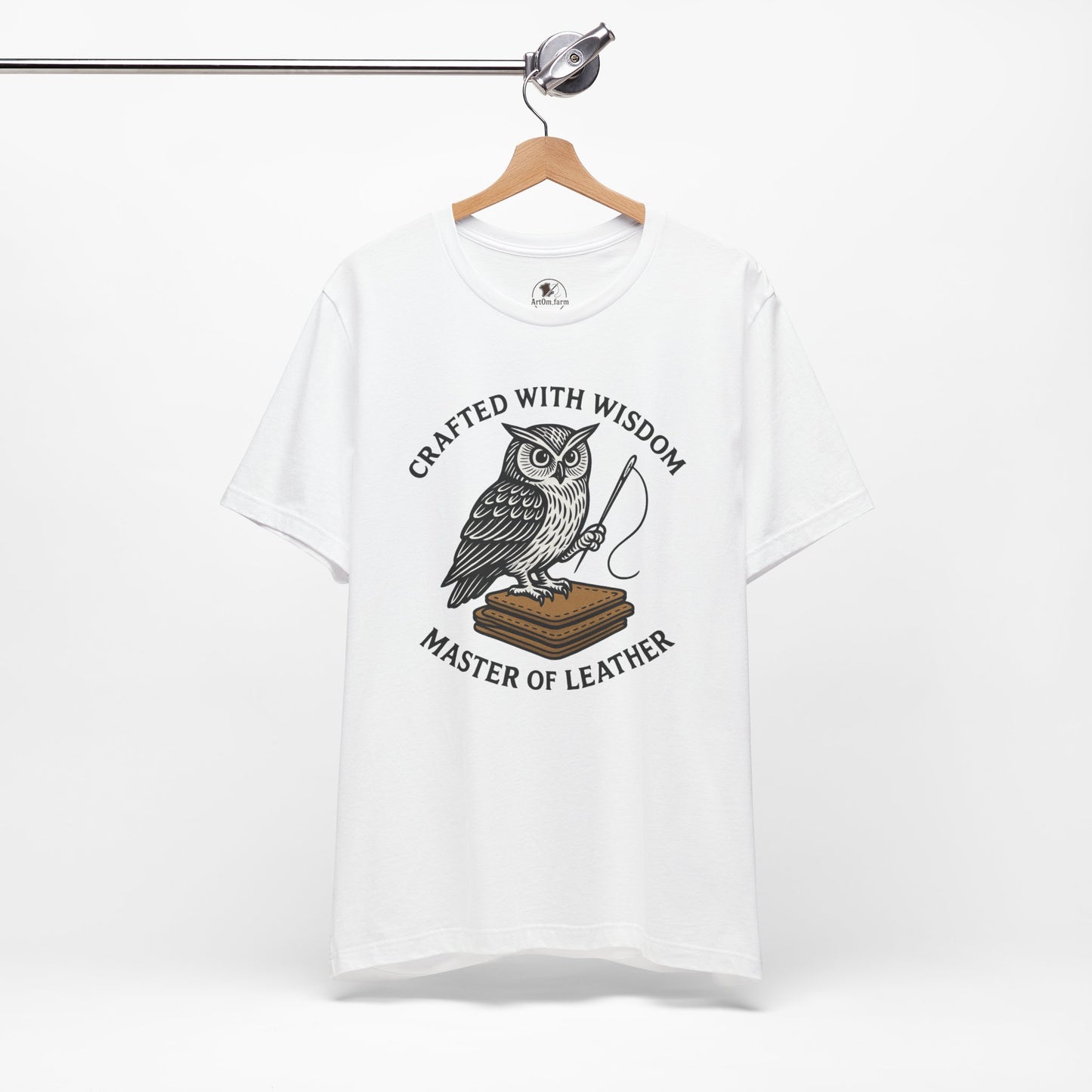 Wise Owl Unisex Tee - Unique Animal Design, Eco-Friendly Apparel for Crafters and Style Enthusiasts - ArtOm_farm™ LEATHER