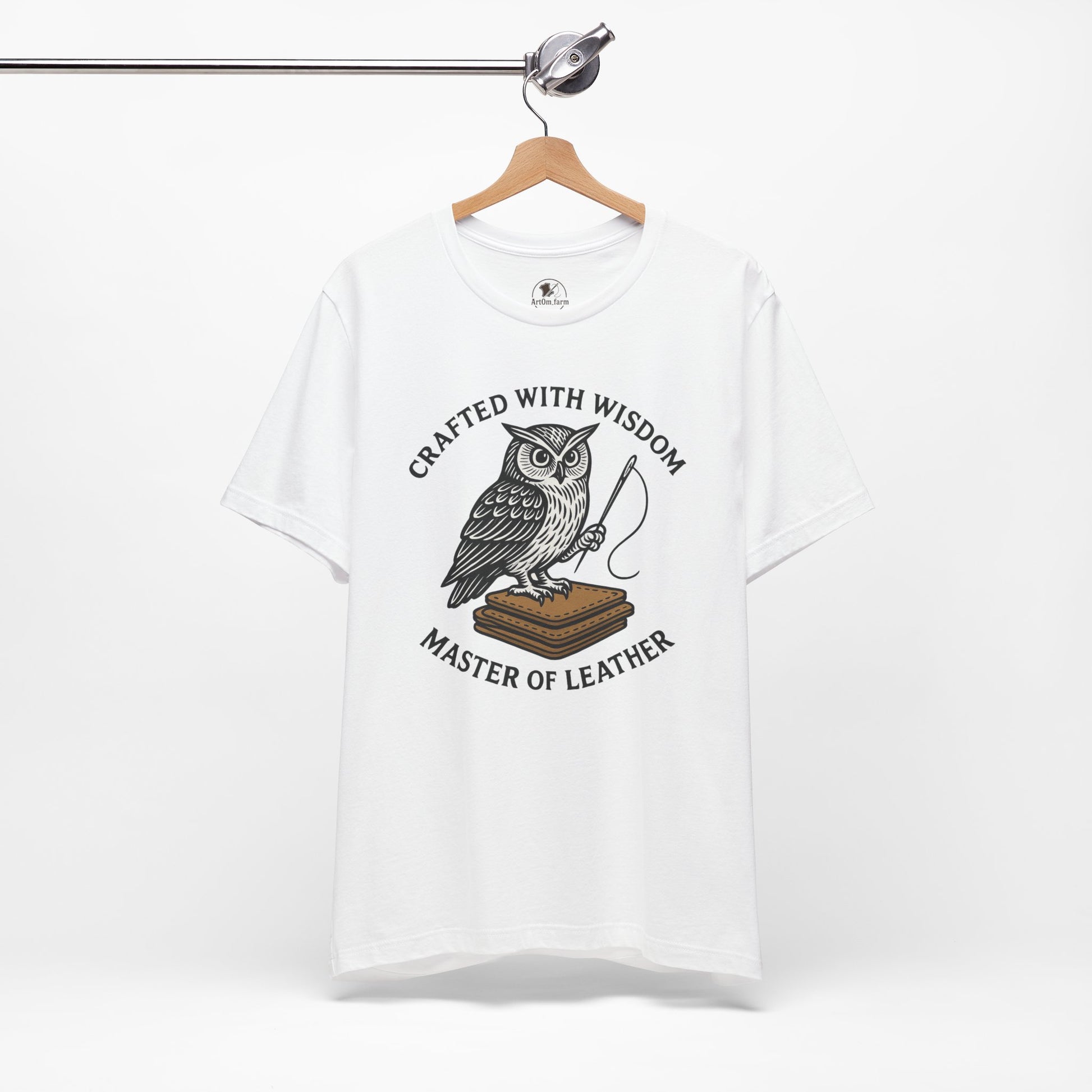 Wise Owl Unisex Tee - Unique Animal Design, Eco-Friendly Apparel for Crafters and Style Enthusiasts - ArtOm_farm™ LEATHER