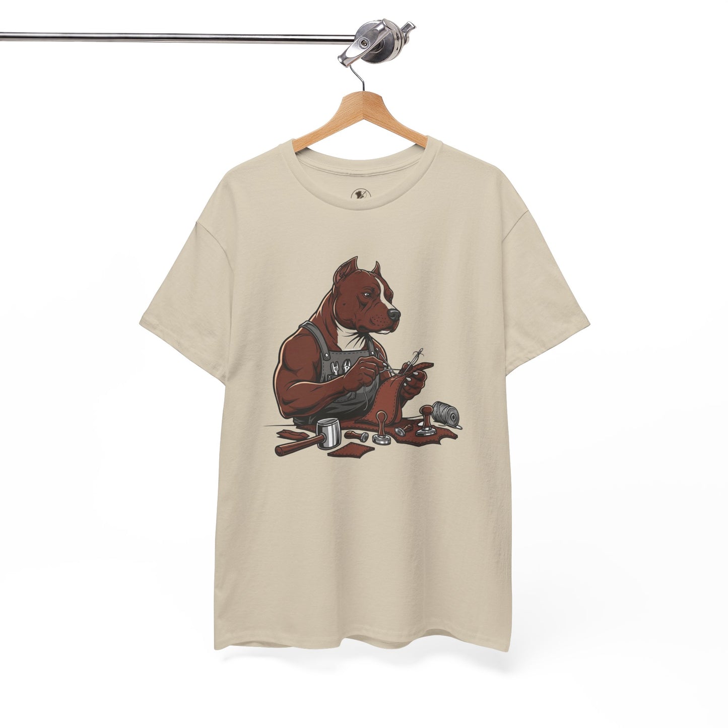 Artistic Dog Lover Tee - Casual Graphic T-Shirt for Pet Owners, Ideal Gift for Birthdays and Holidays - ArtOm_farm™ LEATHER 