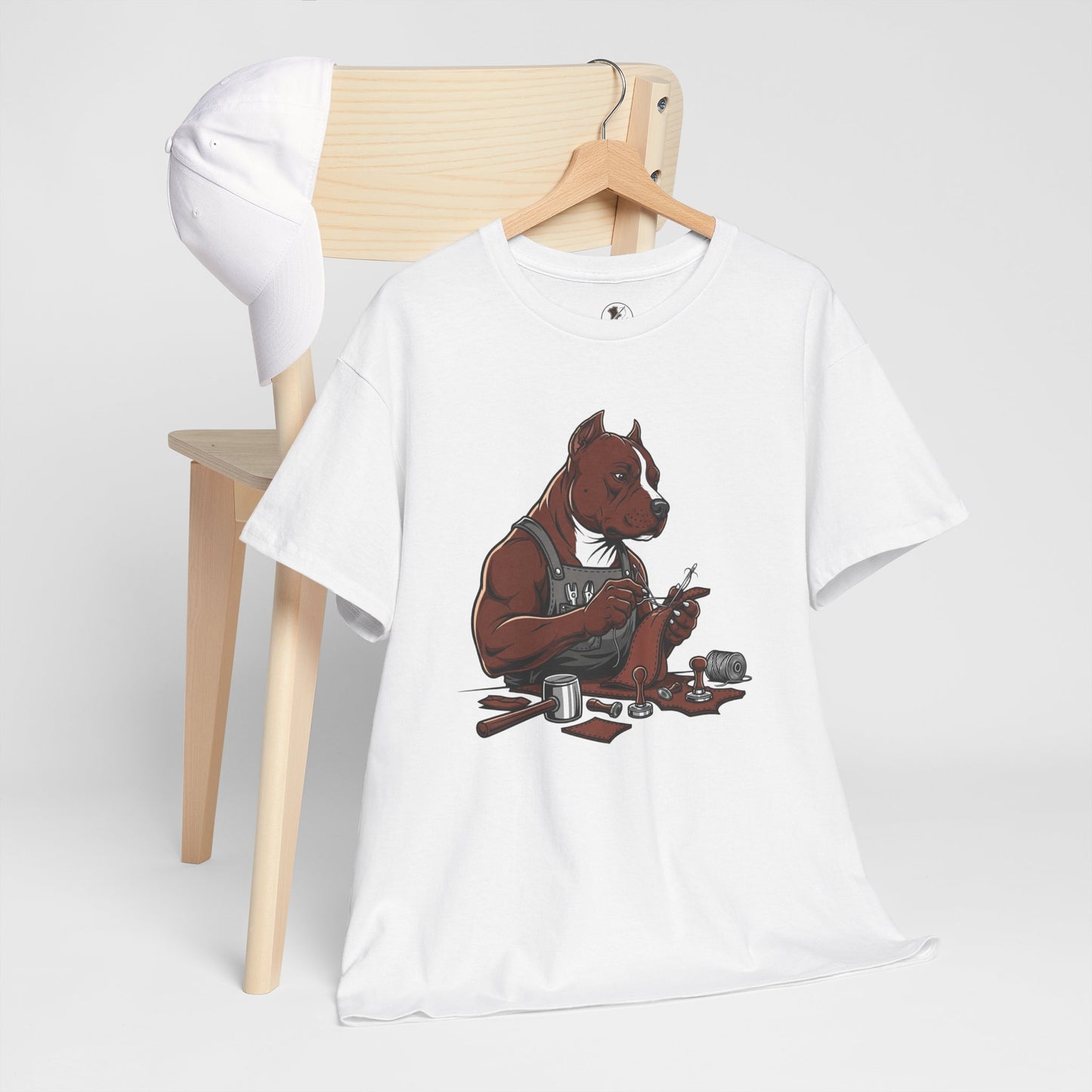 Artistic Dog Lover Tee - Casual Graphic T-Shirt for Pet Owners, Ideal Gift for Birthdays and Holidays - ArtOm_farm™ LEATHER