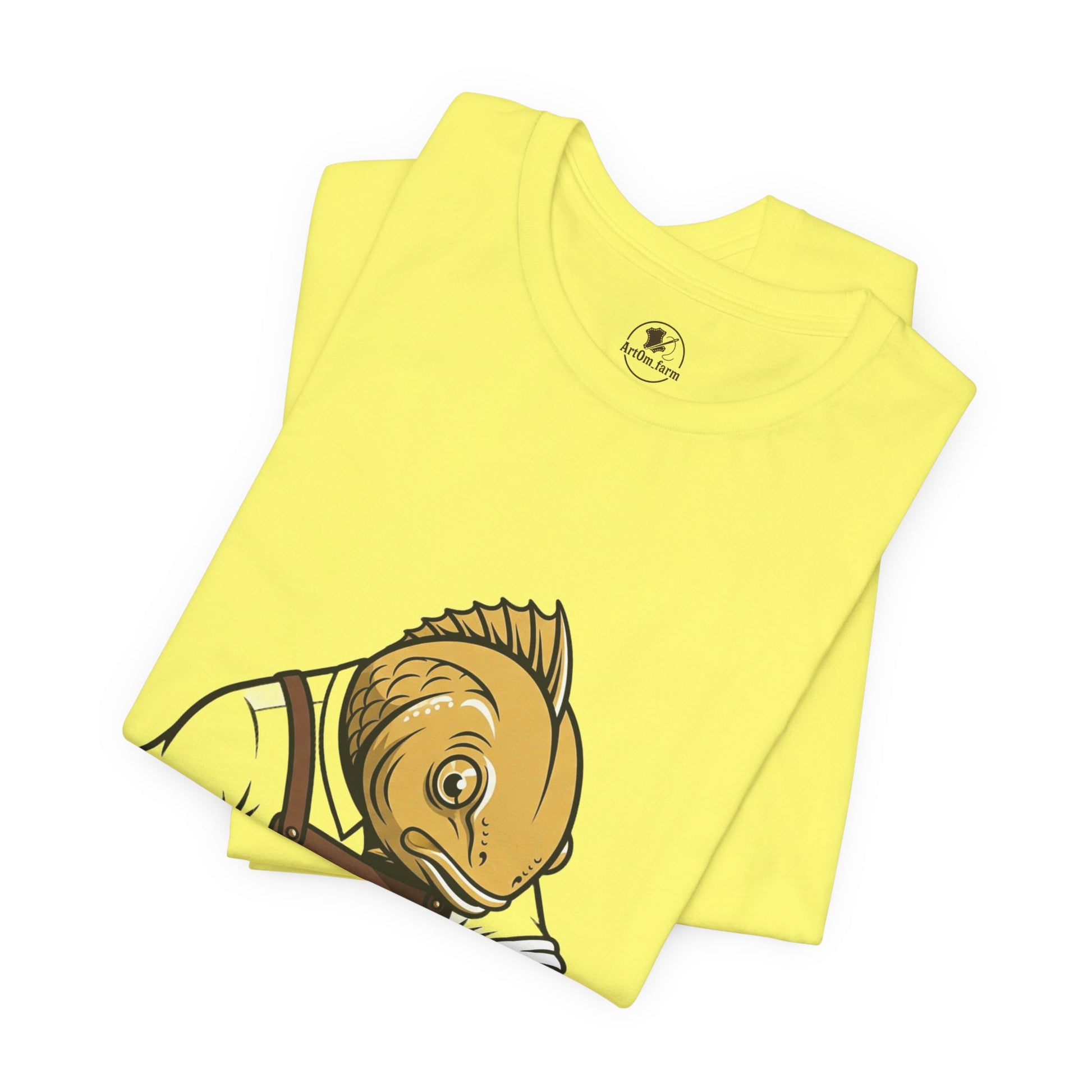 Creative Fish Artist Tee - Unique Graphic Tee for Art Lovers, Eco-Friendly Casual Wear - ArtOm_farm™ LEATHER 