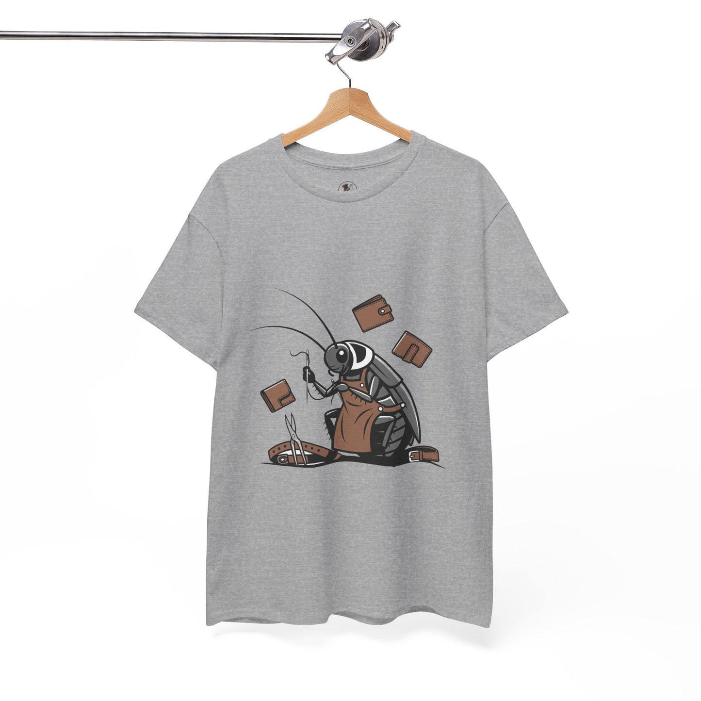 Cockroach Baker Unisex Heavy Cotton Tee - Funny Graphic Tee for Animal Lovers, Perfect Gift for Home Cooks - ArtOm_farm™ LEATHER 