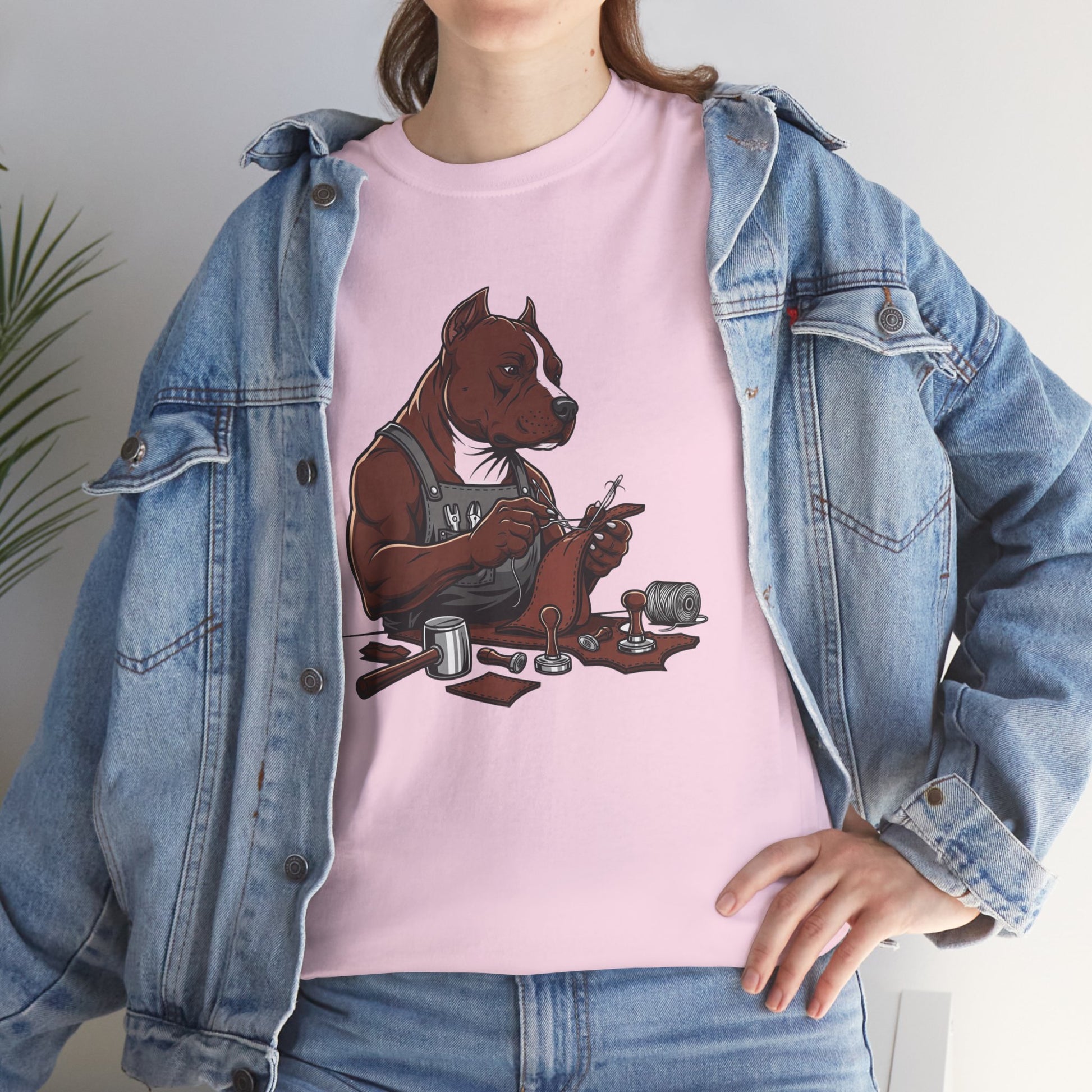 Artistic Dog Lover Tee - Casual Graphic T-Shirt for Pet Owners, Ideal Gift for Birthdays and Holidays - ArtOm_farm™ LEATHER 