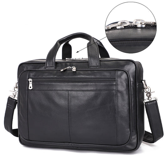 Vintage Leather Handbag for Men - Large Crazy Horse Leather Business Satchel - ArtOm_farm™ LEATHER 