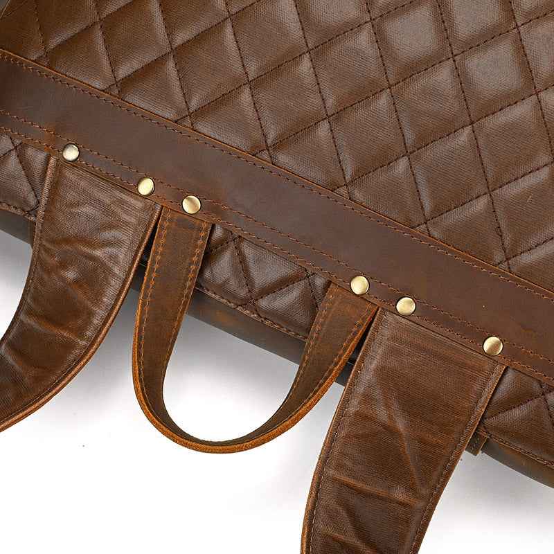 Men's Retro Leather Backpack in Genuine Crazy Horse Leather for School and Travel
