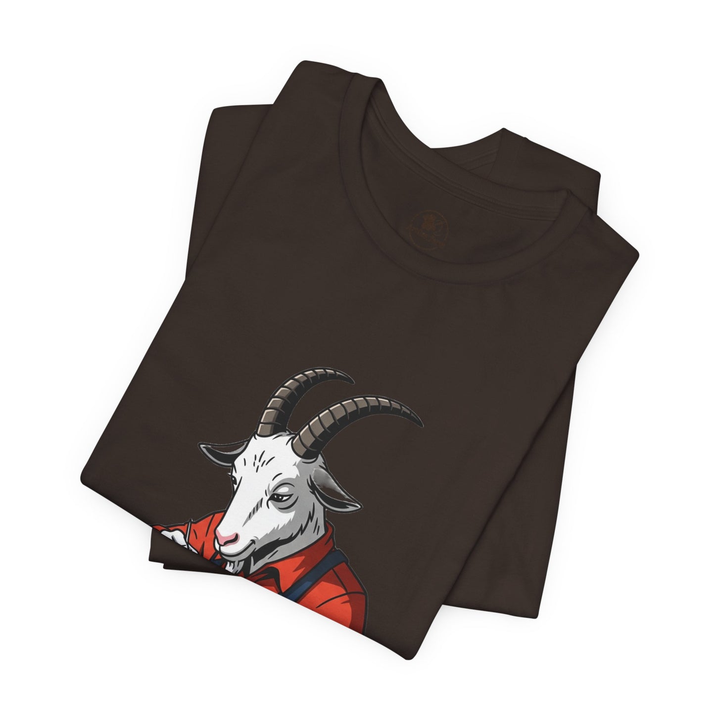 Creative Goat Tailor Tee - Funny Graphic Shirt for Crafters and Art Lovers, Unique Quirky Gift for Casual Wear - ArtOm_farm™ LEATHER