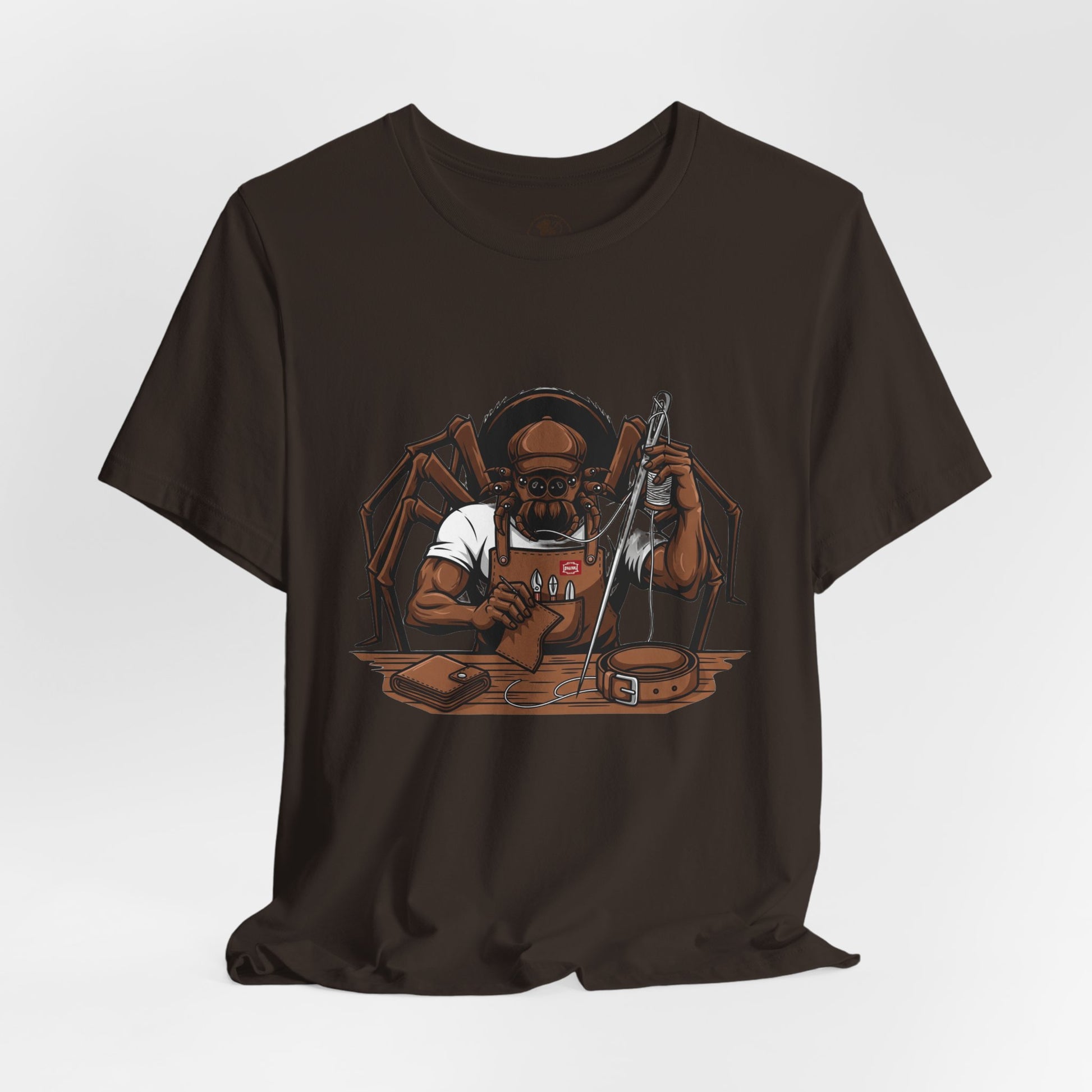 Spider-Man Graphic Tee for Unisex, Fun Short Sleeve Jersey Top, Perfect Gift for Comic Lovers, Casual Wear, Halloween Costume Essential - ArtOm_farm™ LEATHER 