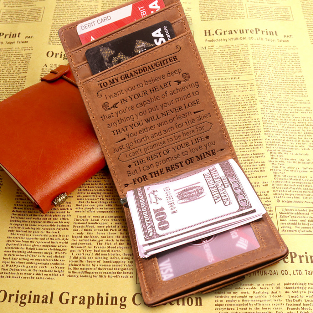 Men's Crazy Horse Leather Wallet with Laser Mark Lettering - ArtOm_farm™ LEATHER 