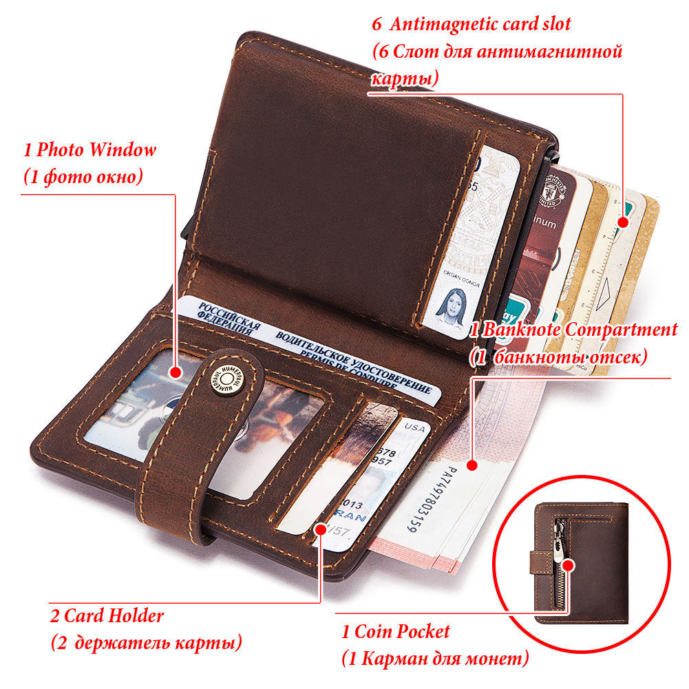 Vintage Leather Card Holder - Stylish Zippered Accessory for Organizing Cards - ArtOm_farm™ LEATHER 