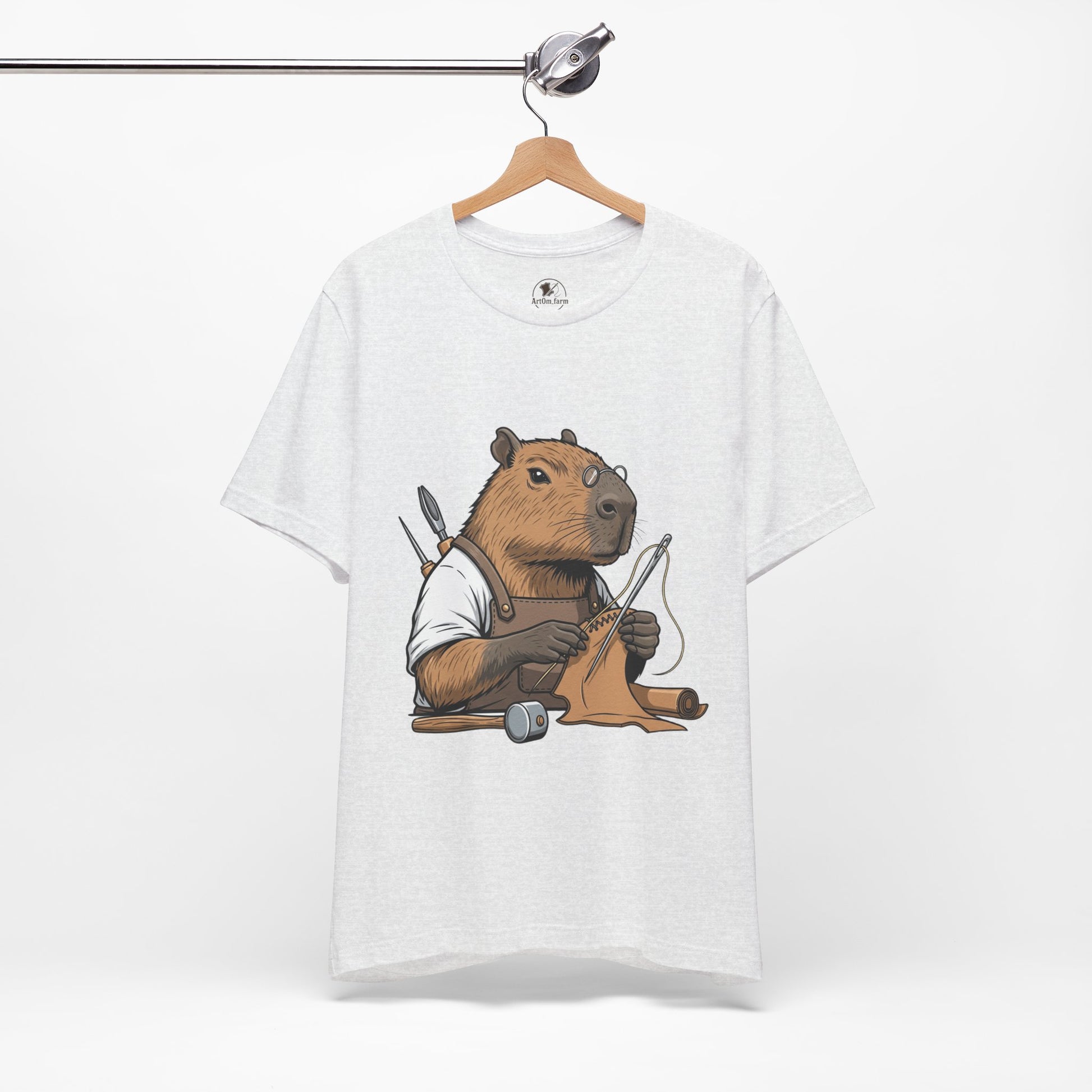 Crafty Beaver T-Shirt - Cute Animal Graphic Tee for Nature Lovers, Eco-Friendly Casual Wear - ArtOm_farm™ LEATHER