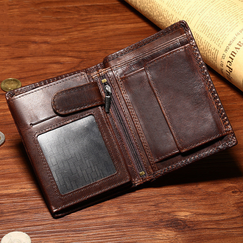 Men's Vintage Leather Wallet for Business and Everyday Use - ArtOm_farm™ LEATHER 