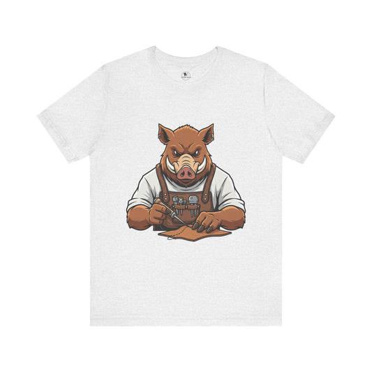 Crafty Pig Graphic Shirt - Fun Unisex Tee for Animal Lovers, Casual Birthday Apparel, and Funny Gift - ArtOm_farm™ LEATHER