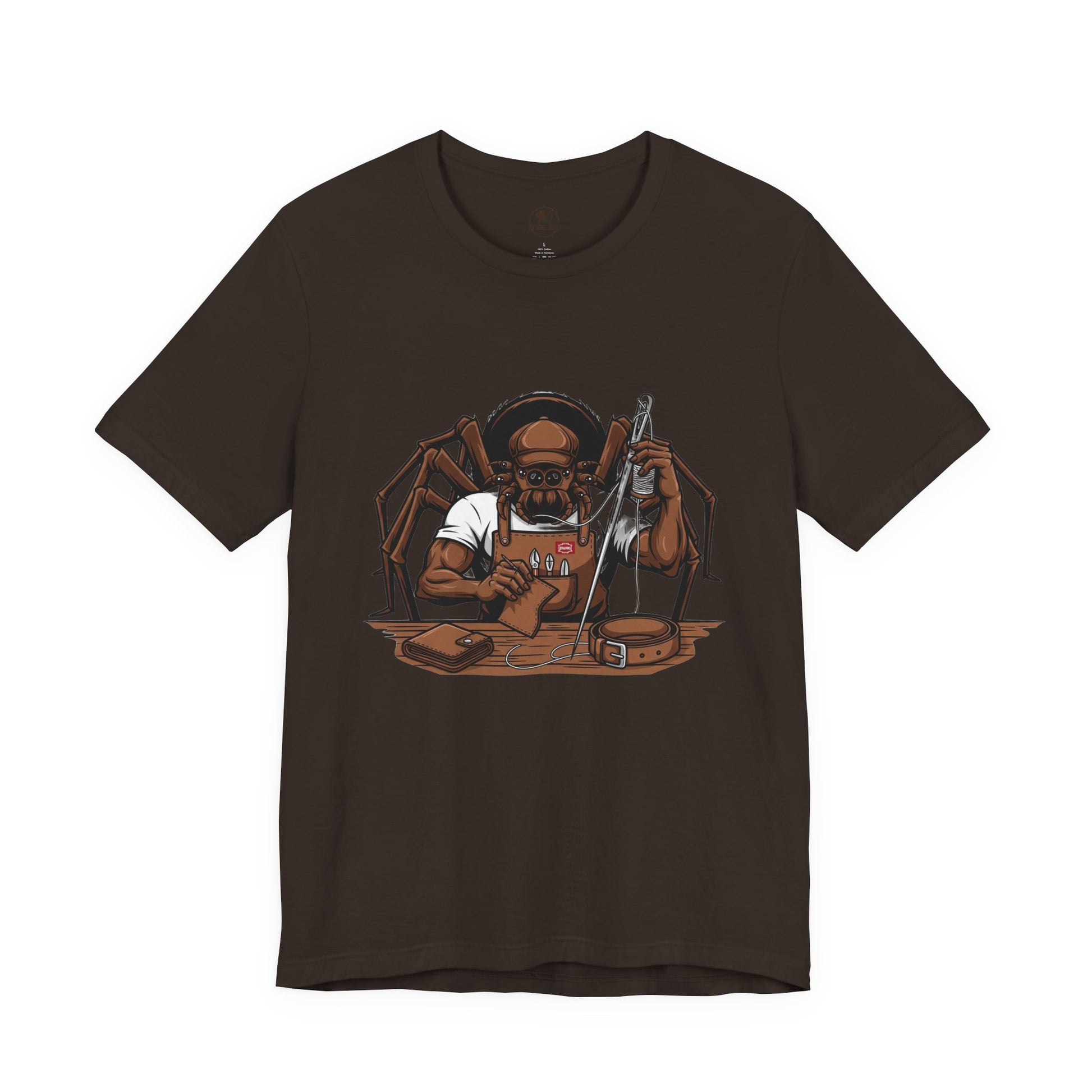 Spider-Man Graphic Tee for Unisex, Fun Short Sleeve Jersey Top, Perfect Gift for Comic Lovers, Casual Wear, Halloween Costume Essential - ArtOm_farm™ LEATHER 
