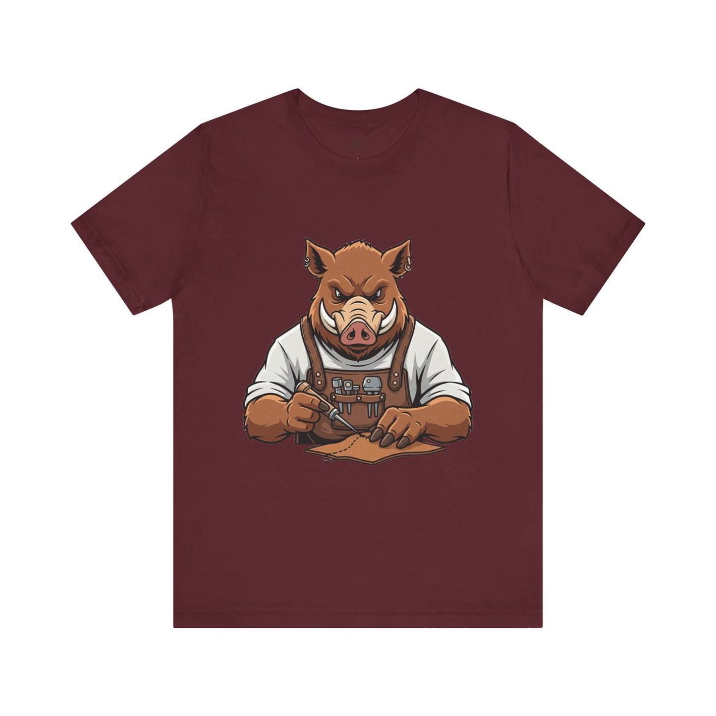 Crafty Pig Graphic Shirt - Fun Unisex Tee for Animal Lovers, Casual Birthday Apparel, and Funny Gift - ArtOm_farm™ LEATHER