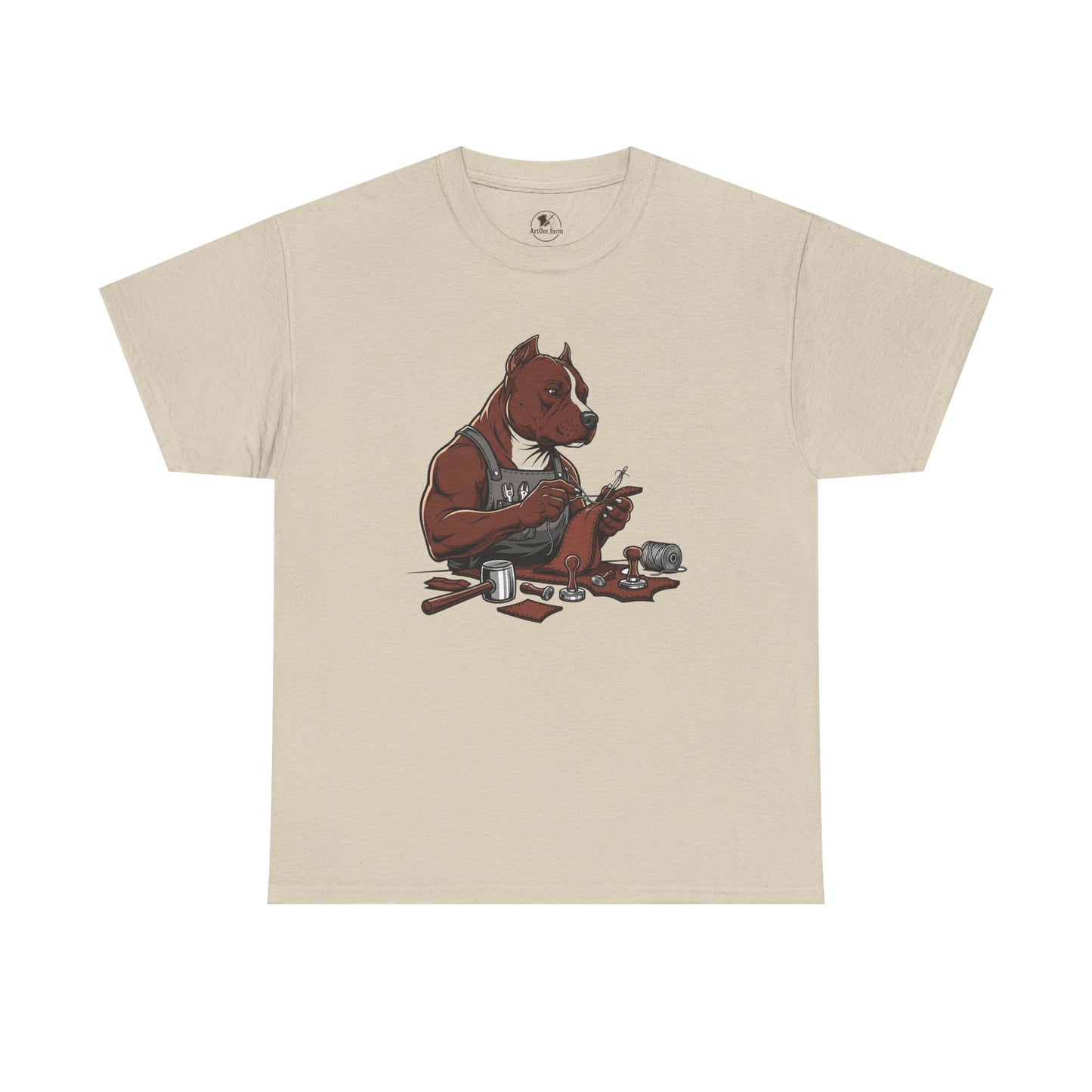 Artistic Dog Lover Tee - Casual Graphic T-Shirt for Pet Owners, Ideal Gift for Birthdays and Holidays - ArtOm_farm™ LEATHER
