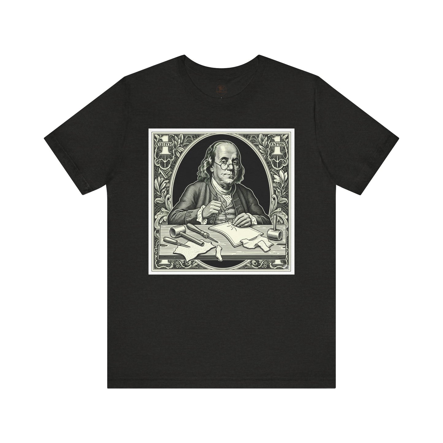 Benjamin Franklin Vintage Tee for History Lovers - Unisex Short Sleeve Shirt, Unique Teacher Gift - ArtOm_farm™ LEATHER