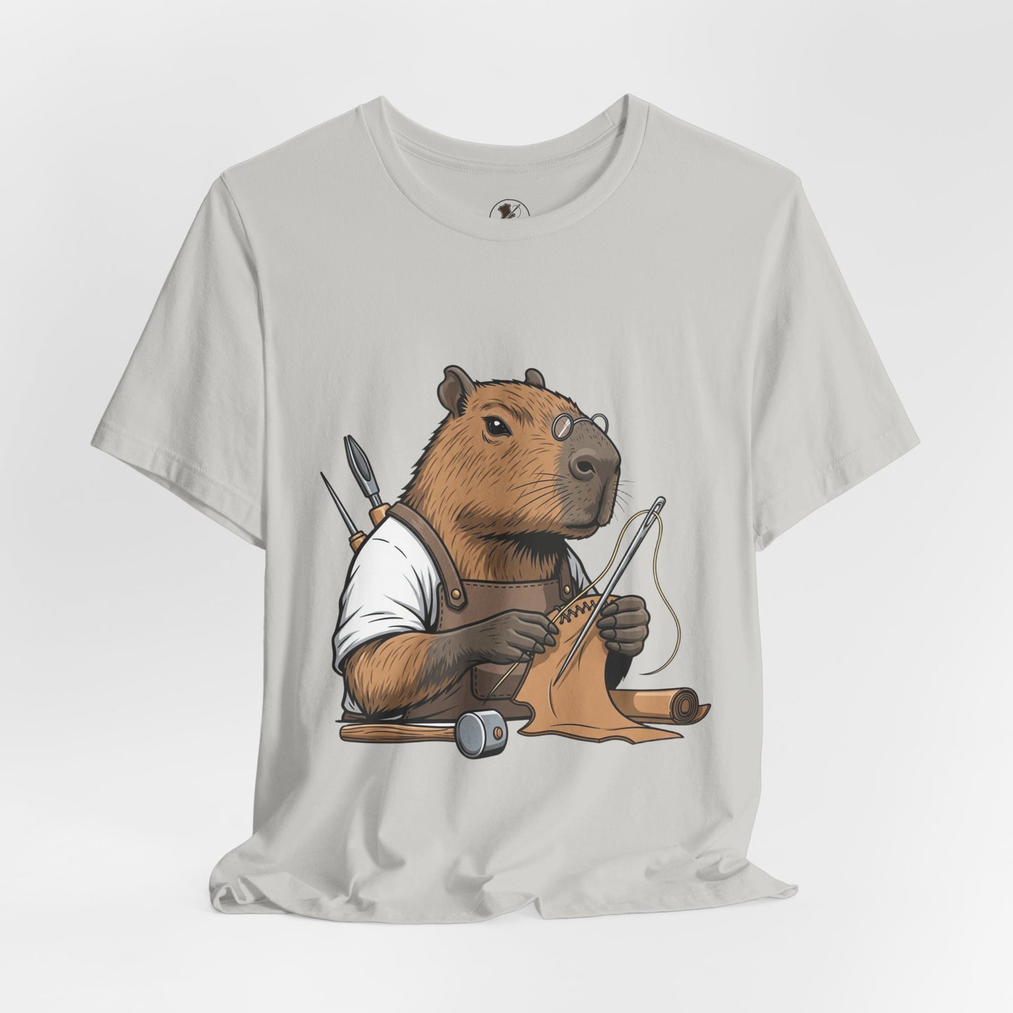 Crafty Beaver T-Shirt - Cute Animal Graphic Tee for Nature Lovers, Eco-Friendly Casual Wear - ArtOm_farm™ LEATHER 
