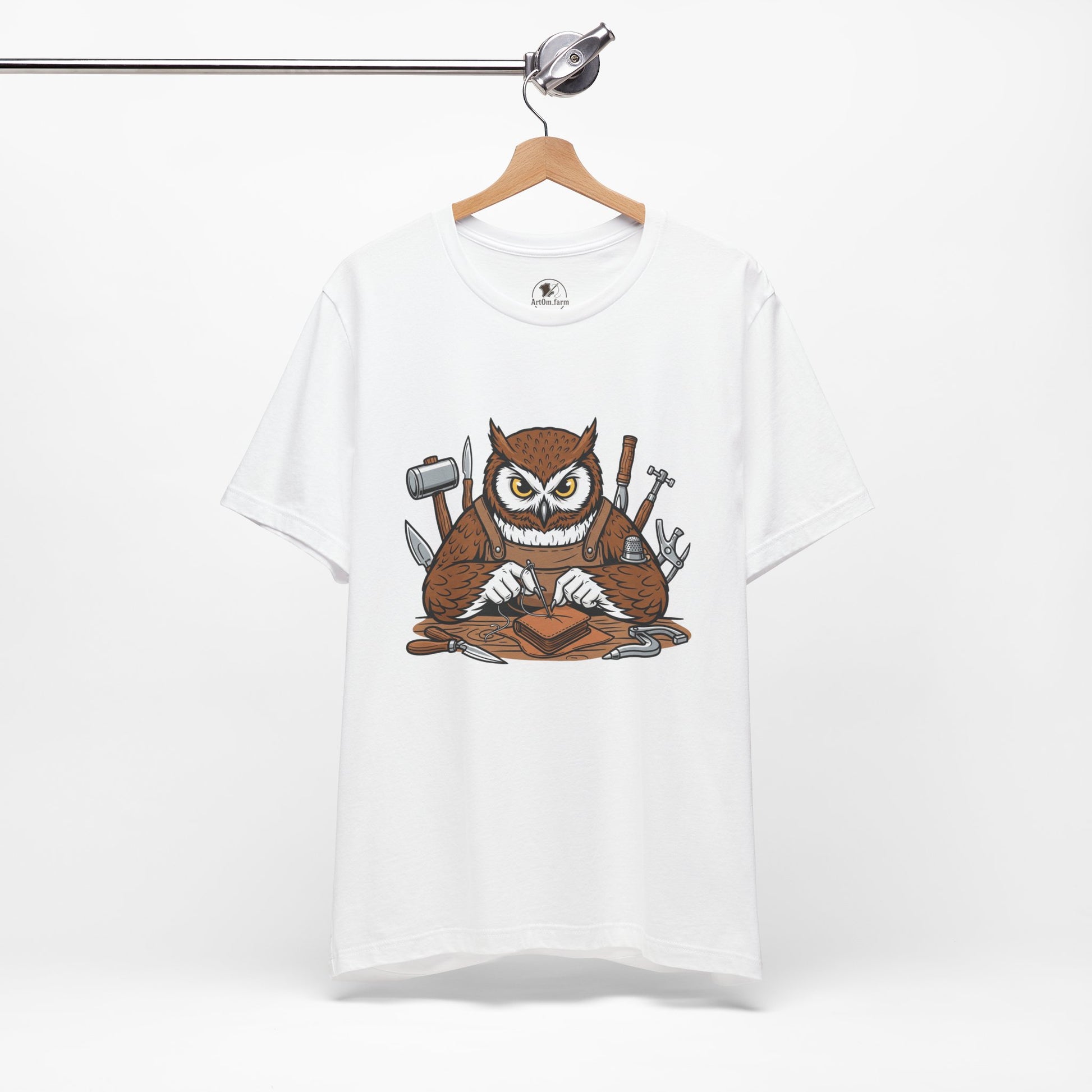 Owl Artisan Tee - Perfect Gift for Craft Lovers and Nature Enthusiasts, Handmade Casual Wear - ArtOm_farm™ LEATHER
