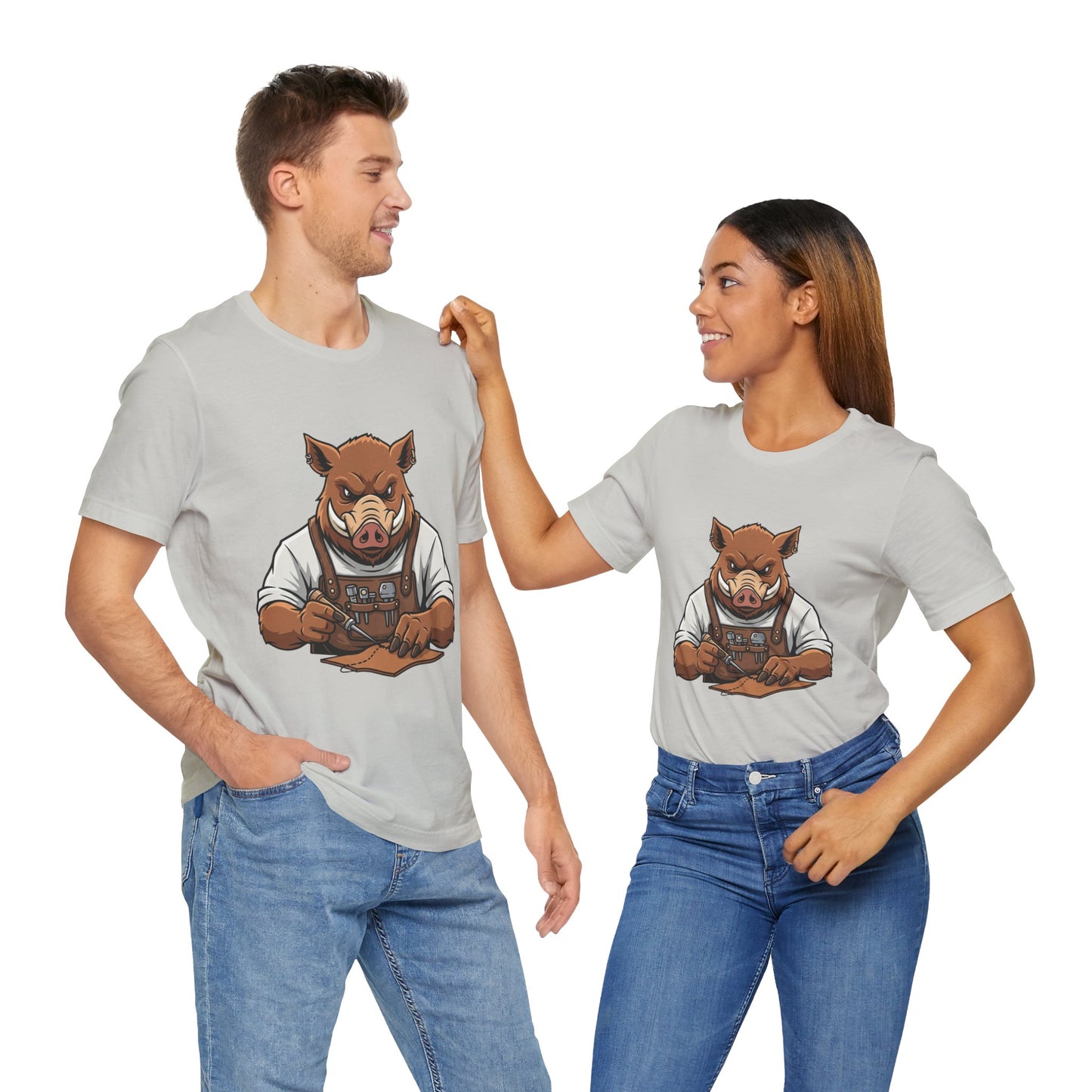Crafty Pig Graphic Shirt - Fun Unisex Tee for Animal Lovers, Casual Birthday Apparel, and Funny Gift - ArtOm_farm™ LEATHER 