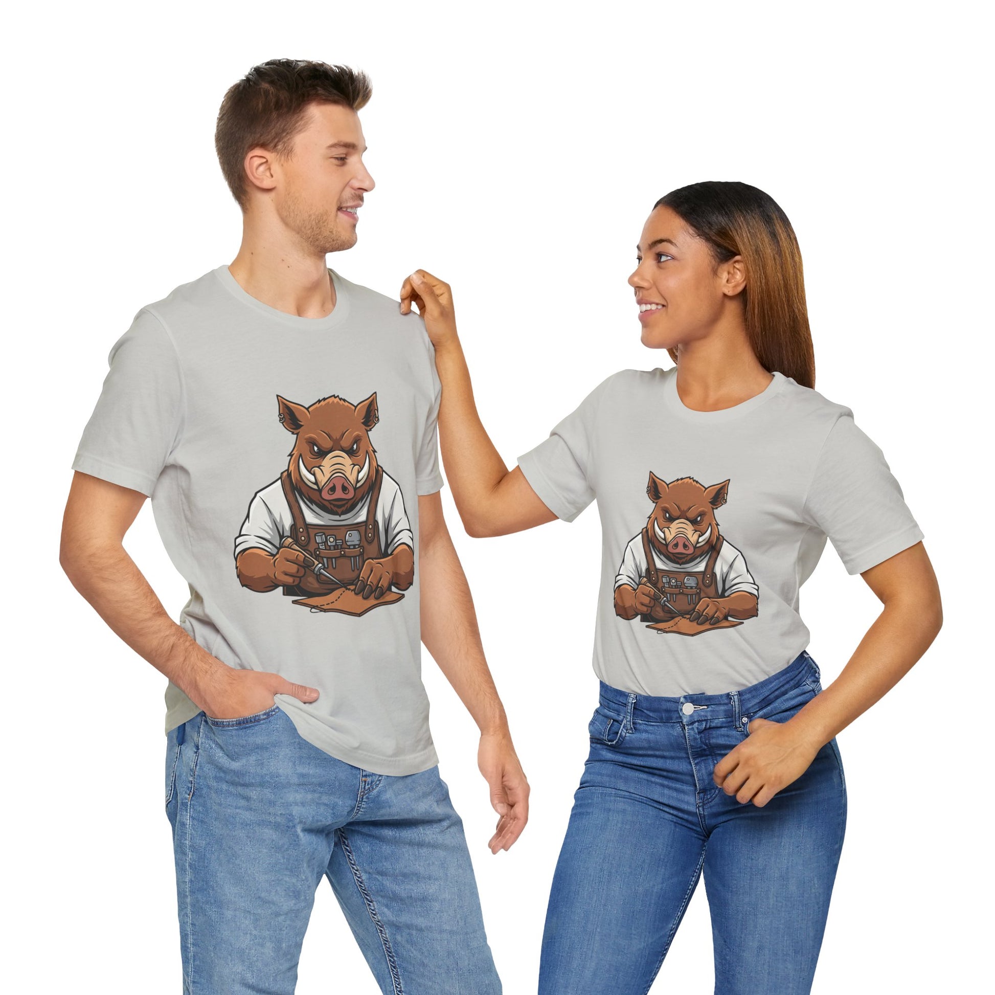Crafty Pig Graphic Shirt - Fun Unisex Tee for Animal Lovers, Casual Birthday Apparel, and Funny Gift - ArtOm_farm™ LEATHER 