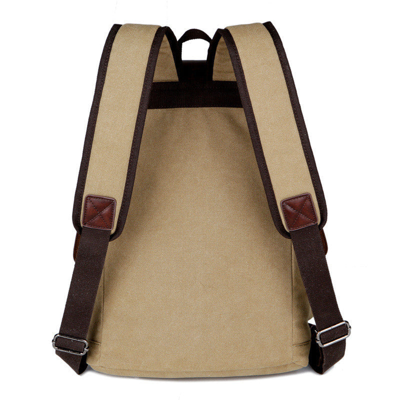 Canvas Leather Men's Backpack with Crazy Horse Leather Accents - ArtOm_farm™ LEATHER 