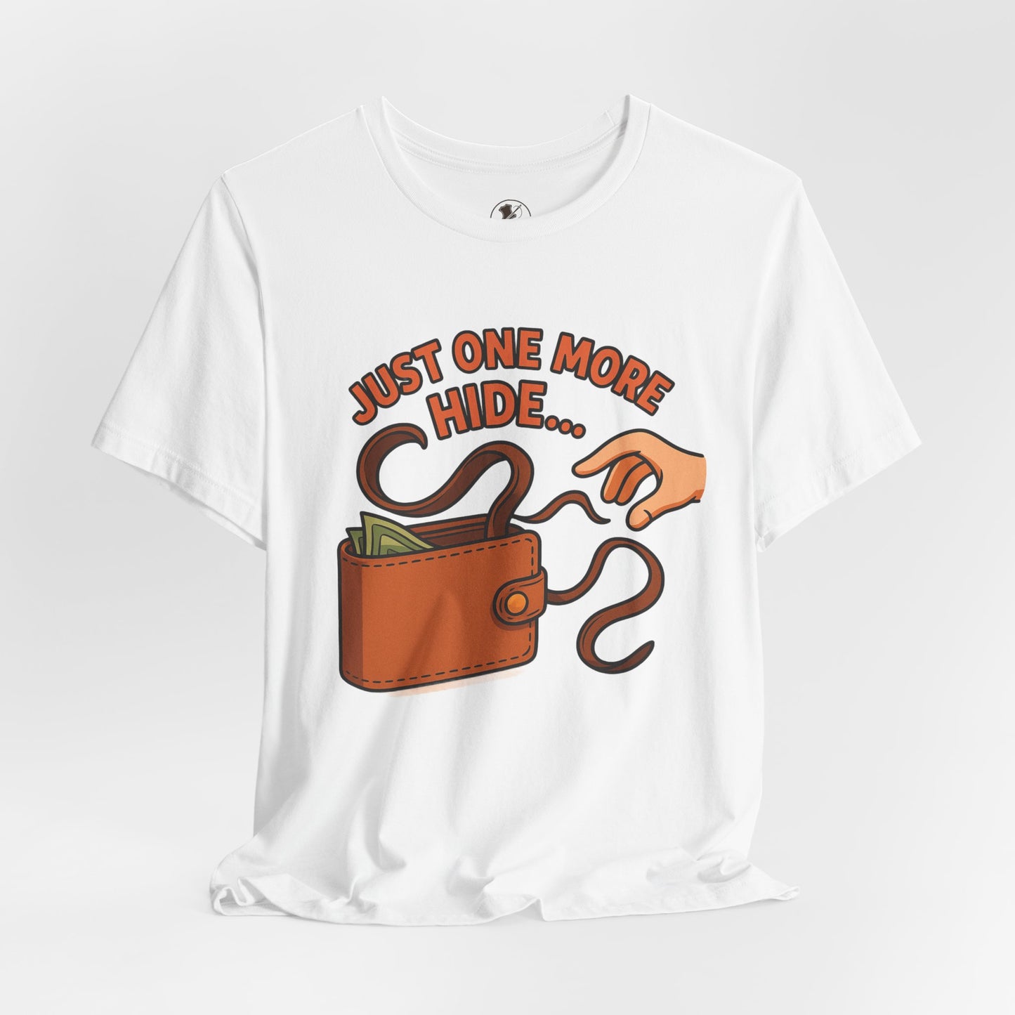 Funny Money Hide T-Shirt - Unisex Jersey Tee for Finance Lovers, Humorous Gift for Casual Wear, Perfect for Birthdays and Holidays - ArtOm_farm™ LEATHER