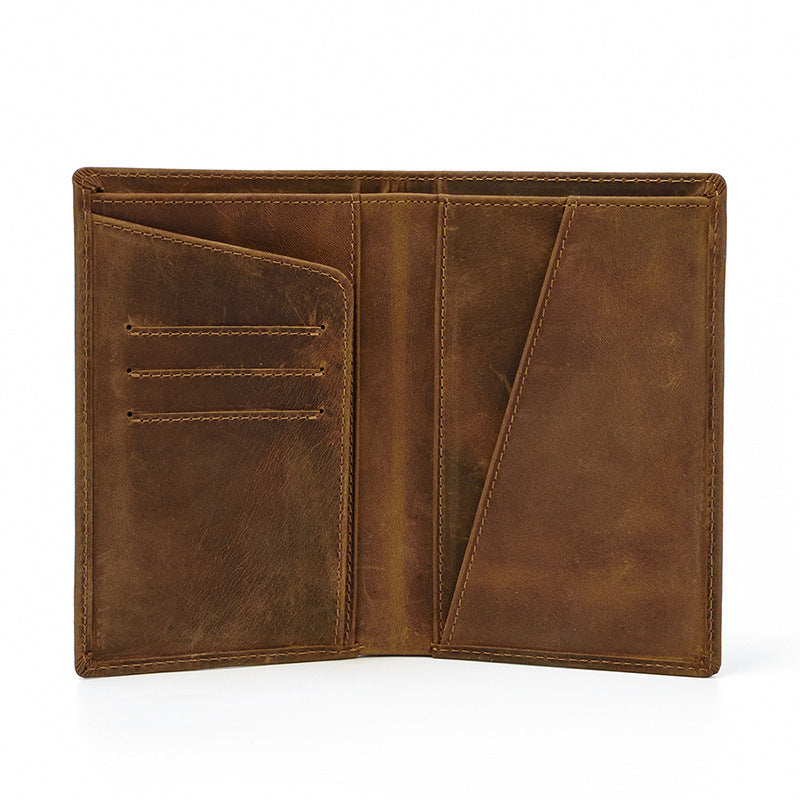 Leather Passport Wallet - Mad Horse Leather Design for Ultimate Travel Luxury - ArtOm_farm™ LEATHER 