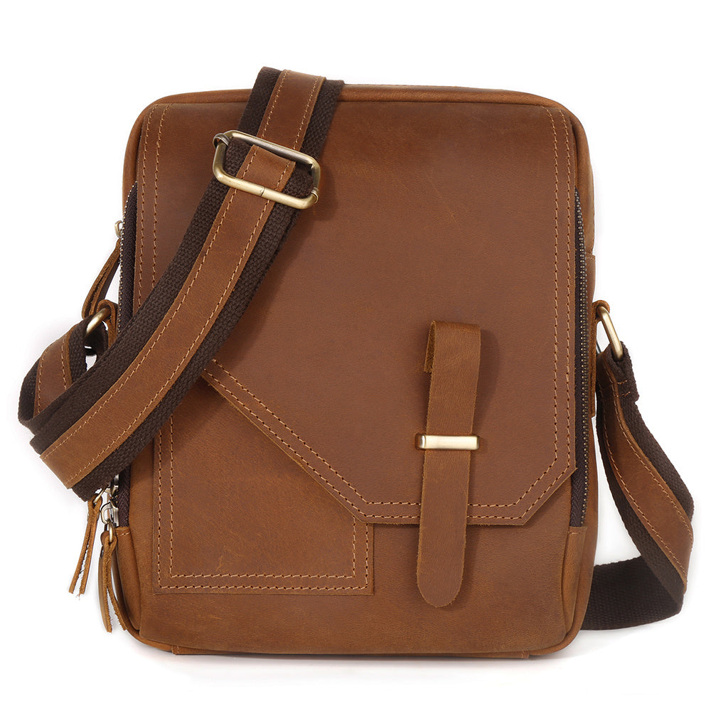 Crossbody Bag Men's Leather Crazy Horse Retro Style - ArtOm_farm™ LEATHER