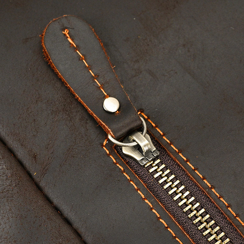 Leather Vintage Backpack - Large Capacity Crazy Horse Design - ArtOm_farm™ LEATHER