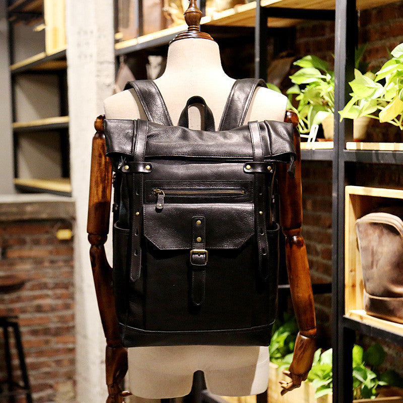 Retro Leather Laptop Bag for Men - Large Capacity 16 Inch Crazy Horse Design - ArtOm_farm™ LEATHER
