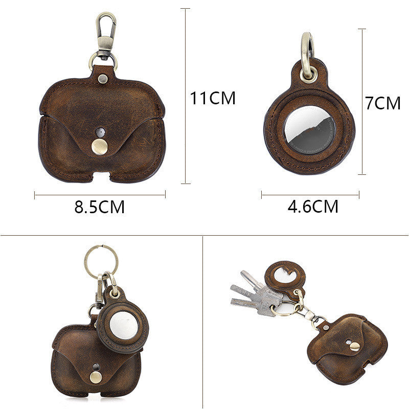 Fashion Crazy Horse Leather Bluetooth Headset Cover - Stylish Protection for Your Device - ArtOm_farm™ LEATHER 
