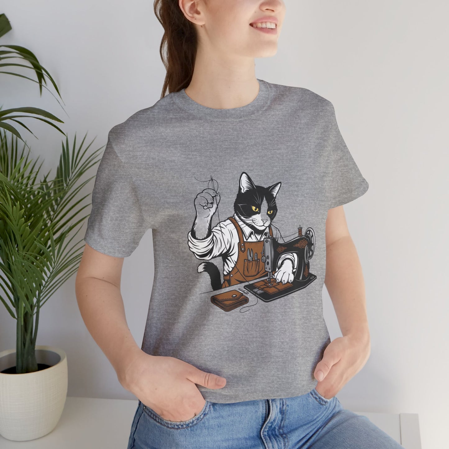 Crafty Cat Sewing Tee - Cute Cat Shirt for Crafters & Sewists, Perfect Gift for Cat Lovers