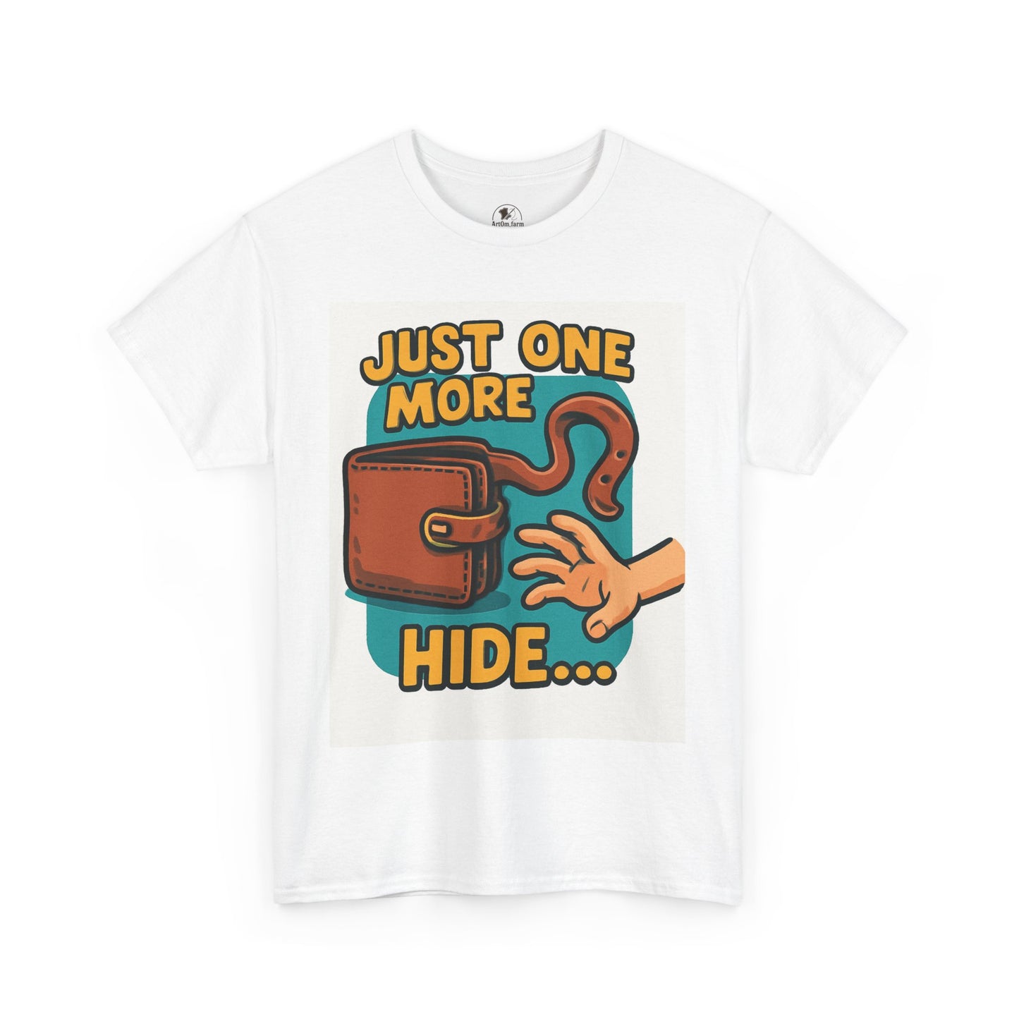 Funny Gamer T-Shirt - Unisex Heavy Cotton Tee, Just One More Hide, Unique Gift for Gamers, Casual Wear, Humorous Birthday Shirt - ArtOm_farm™ LEATHER