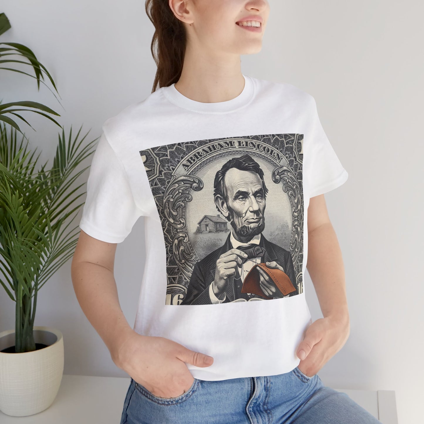 Abraham Lincoln T-Shirt - Vintage Graphic Unisex Tee for History Lovers, Educational Casual Wear, Patriotic Gift - ArtOm_farm™ LEATHER