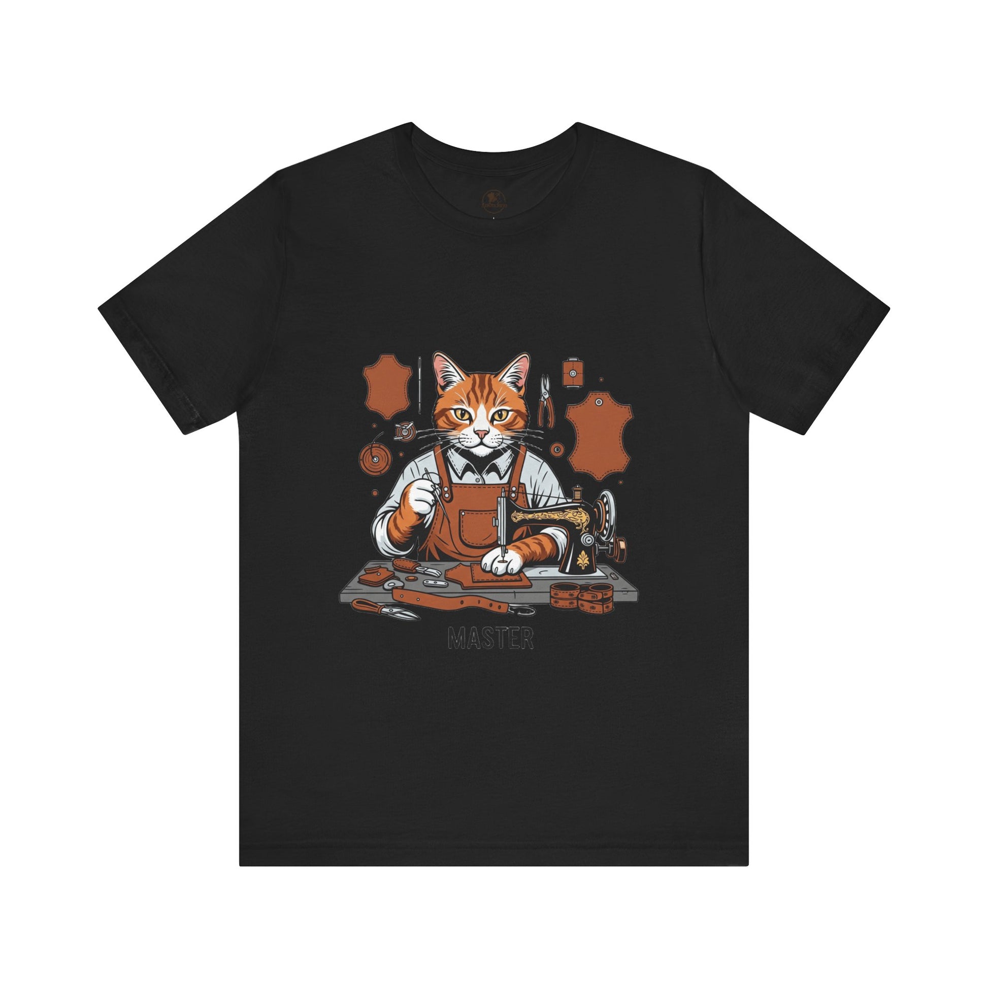 Crafty Cat Master Tee - Funny Cat Shirt for Unisex Pet Lovers, Unique Cat Apparel Gift for Cat Owners - ArtOm_farm™ LEATHER