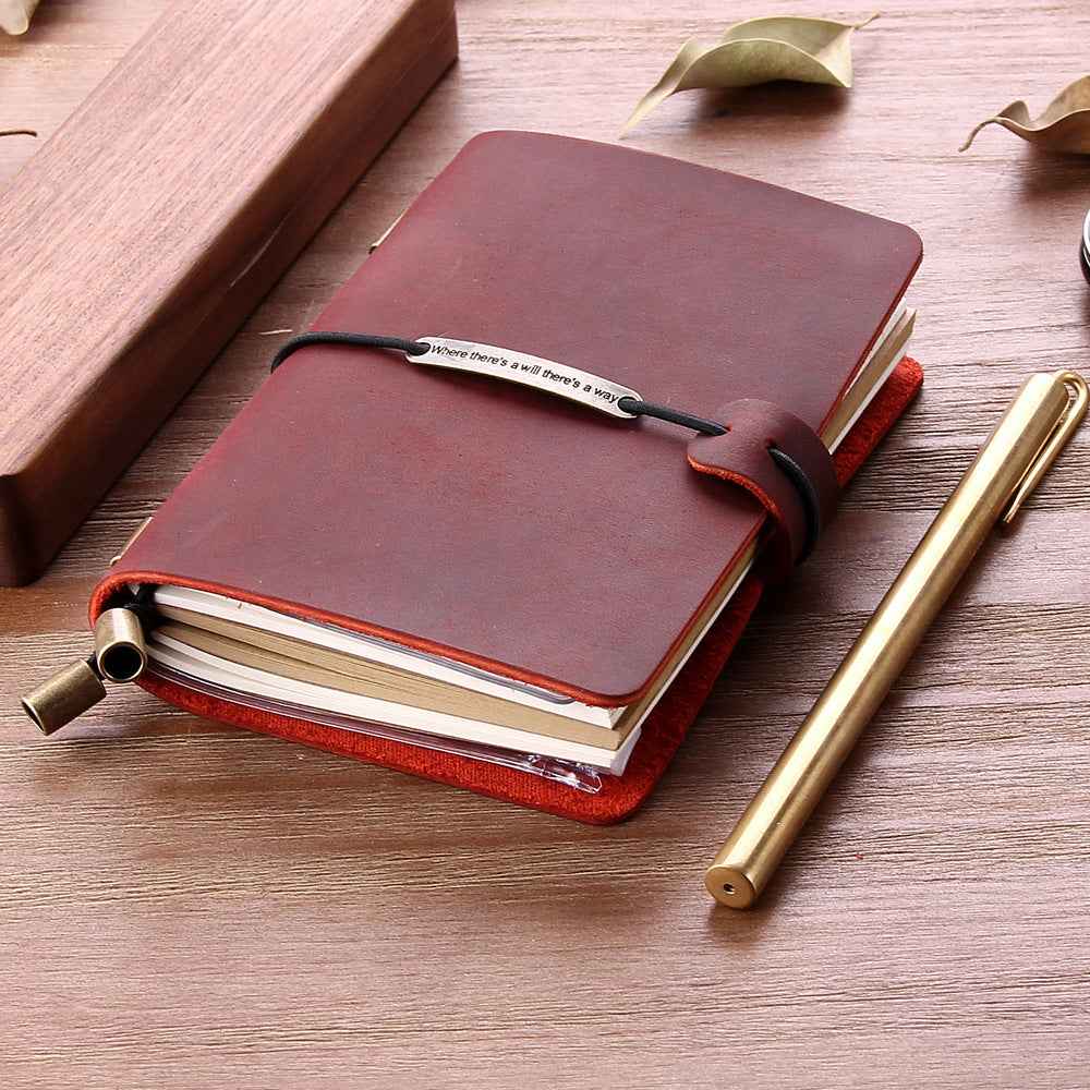 Traveler's Crazy Horse Leather Notebook - Premium Quality for Adventurers - ArtOm_farm™ LEATHER