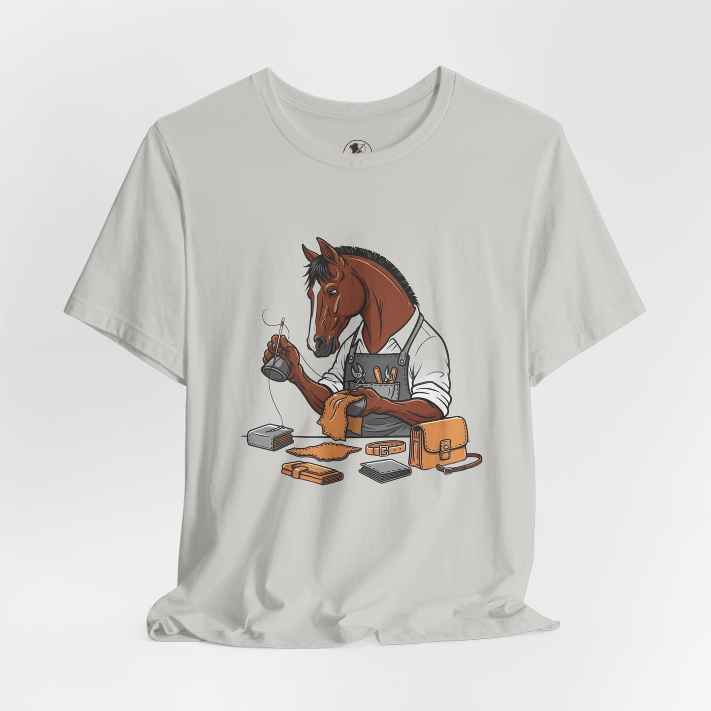 Equestrian Unisex Tee - Funny Horse Shirt for Animal Enthusiasts, Perfect Gift for Horse Lovers - ArtOm_farm™ LEATHER 