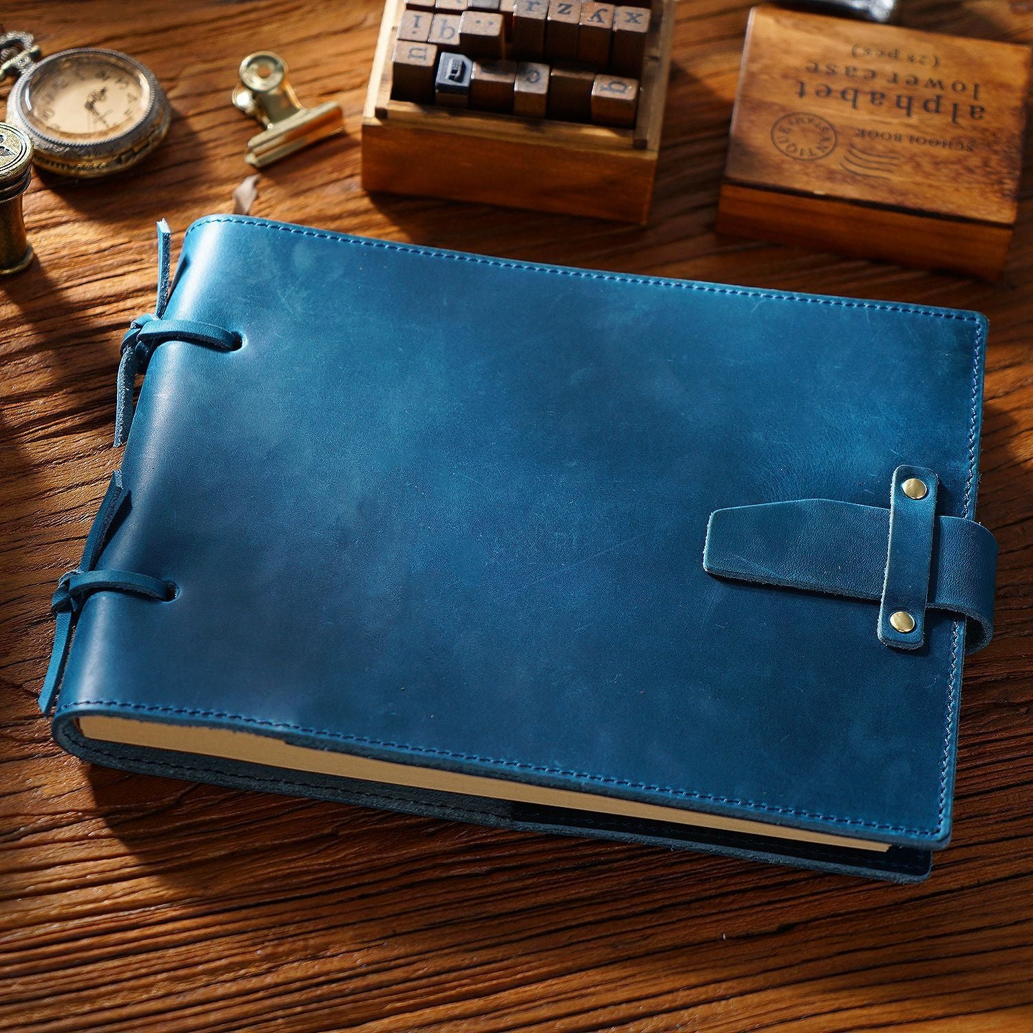 Vintage Leather Handmade Notebook - Genuine Leather Rope Bound Journal for Notes and Painting - ArtOm_farm™ LEATHER 