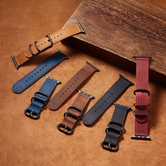 Vintage Leather Strap - Double Iron Design for Timeless Elegance - ArtOm_farm™ LEATHER 