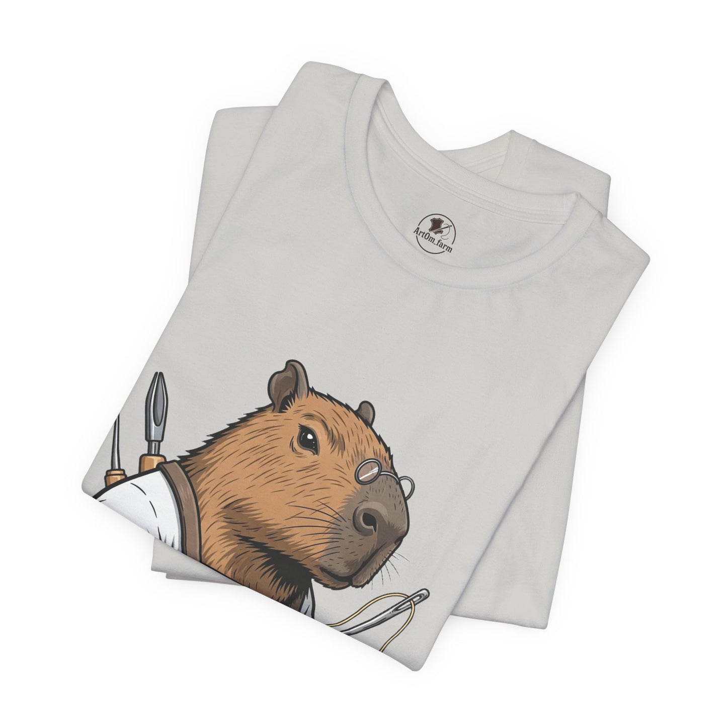 Crafty Beaver T-Shirt - Cute Animal Graphic Tee for Nature Lovers, Eco-Friendly Casual Wear - ArtOm_farm™ LEATHER 