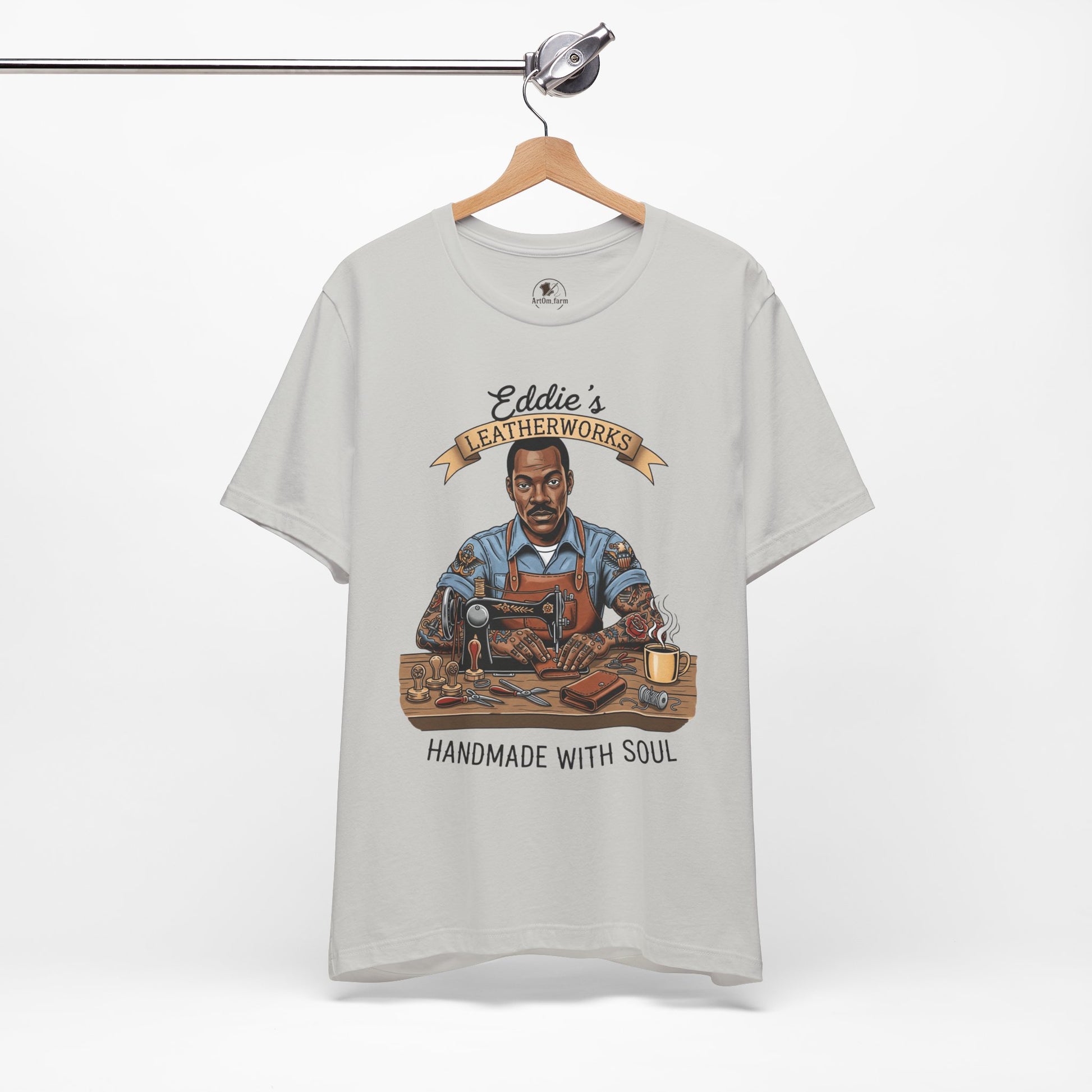 Handcrafted Leatherwork Tee for Craftsmen and DIY Enthusiasts, Perfect Artisan Shirt Gift for Dad on Father's Day - ArtOm_farm™ LEATHER 