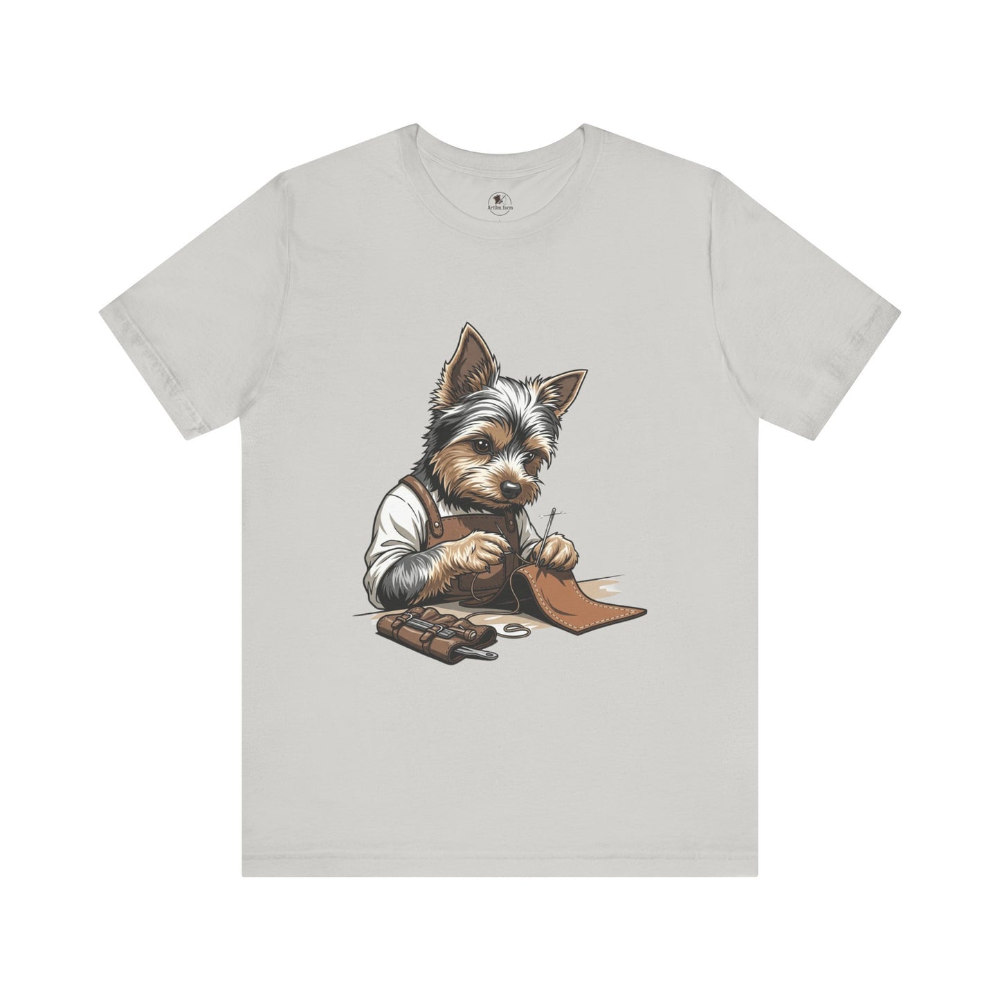 Crafty Canine T-Shirt, Funny Dog Lover Gift, Cute Animal Tee for Pet Owners, Casual Wear for Artisan Friends - ArtOm_farm™ LEATHER
